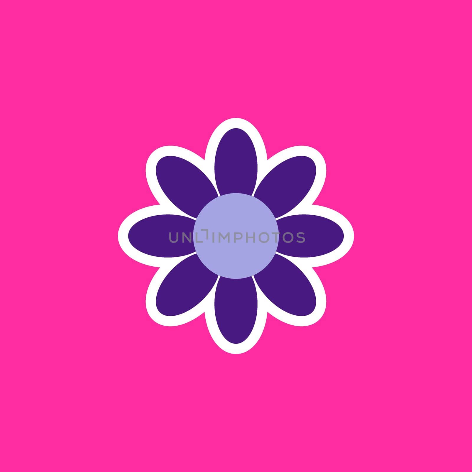 modern playful Y2K flower. Hippie trendy flower card by Dustick