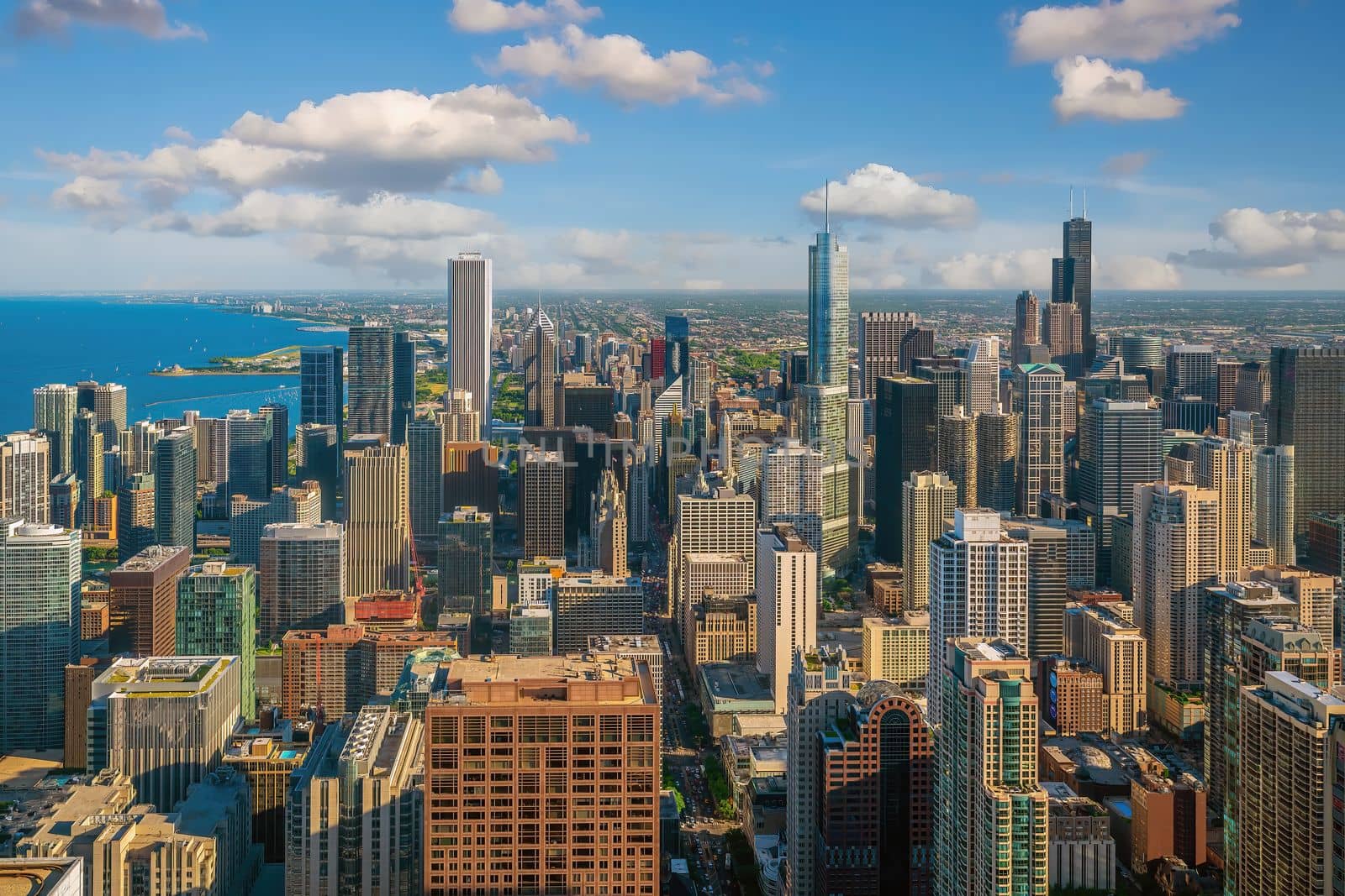 Chicago downtown skyline cityscape of  Illinois, USA