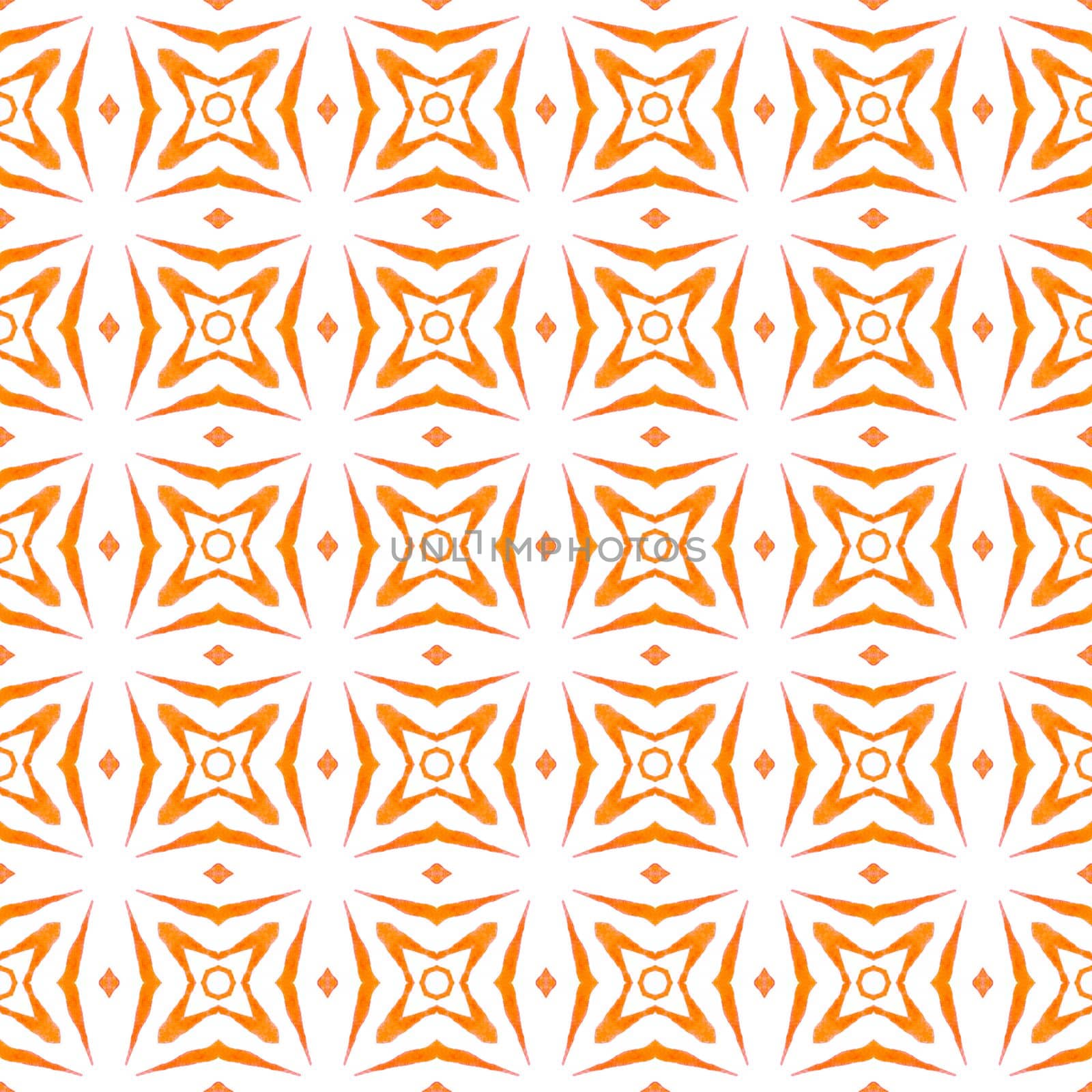 Ethnic hand painted pattern. Orange indelible by beginagain