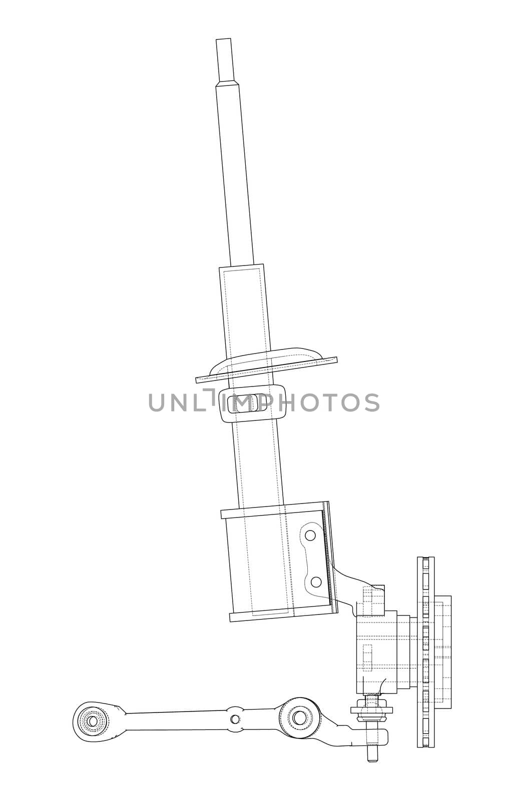 Car suspension with shock absorber by cherezoff