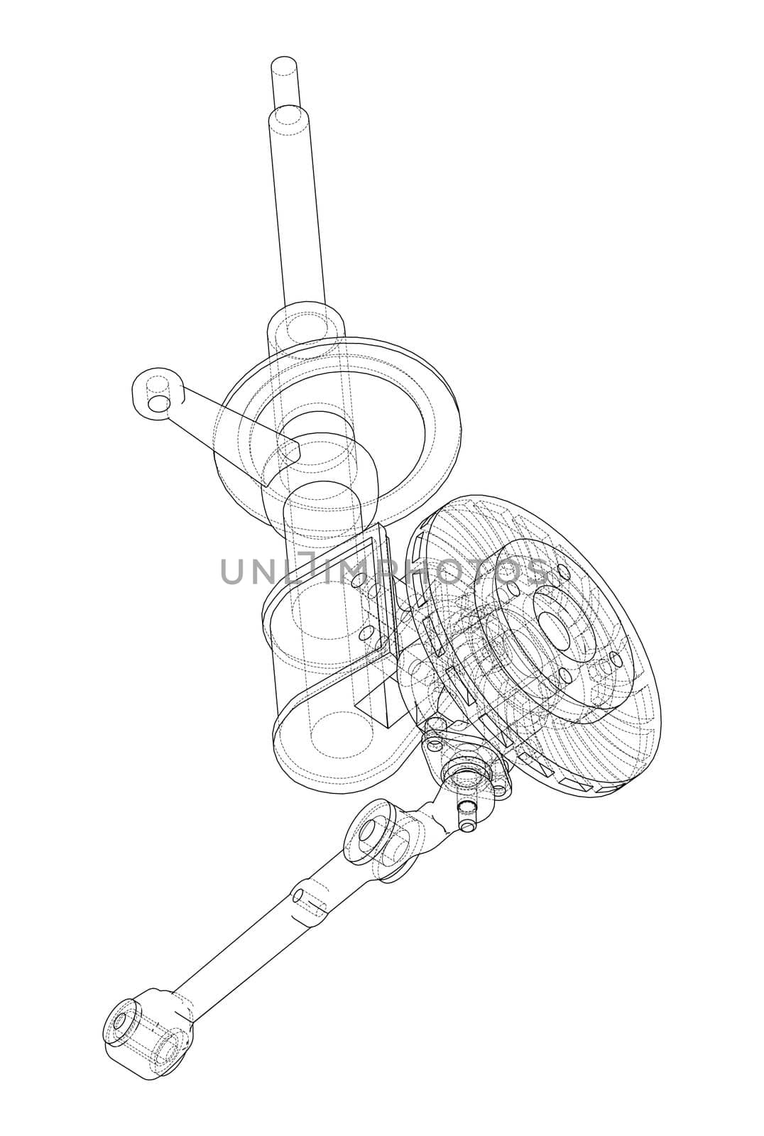 Car suspension with shock absorber by cherezoff