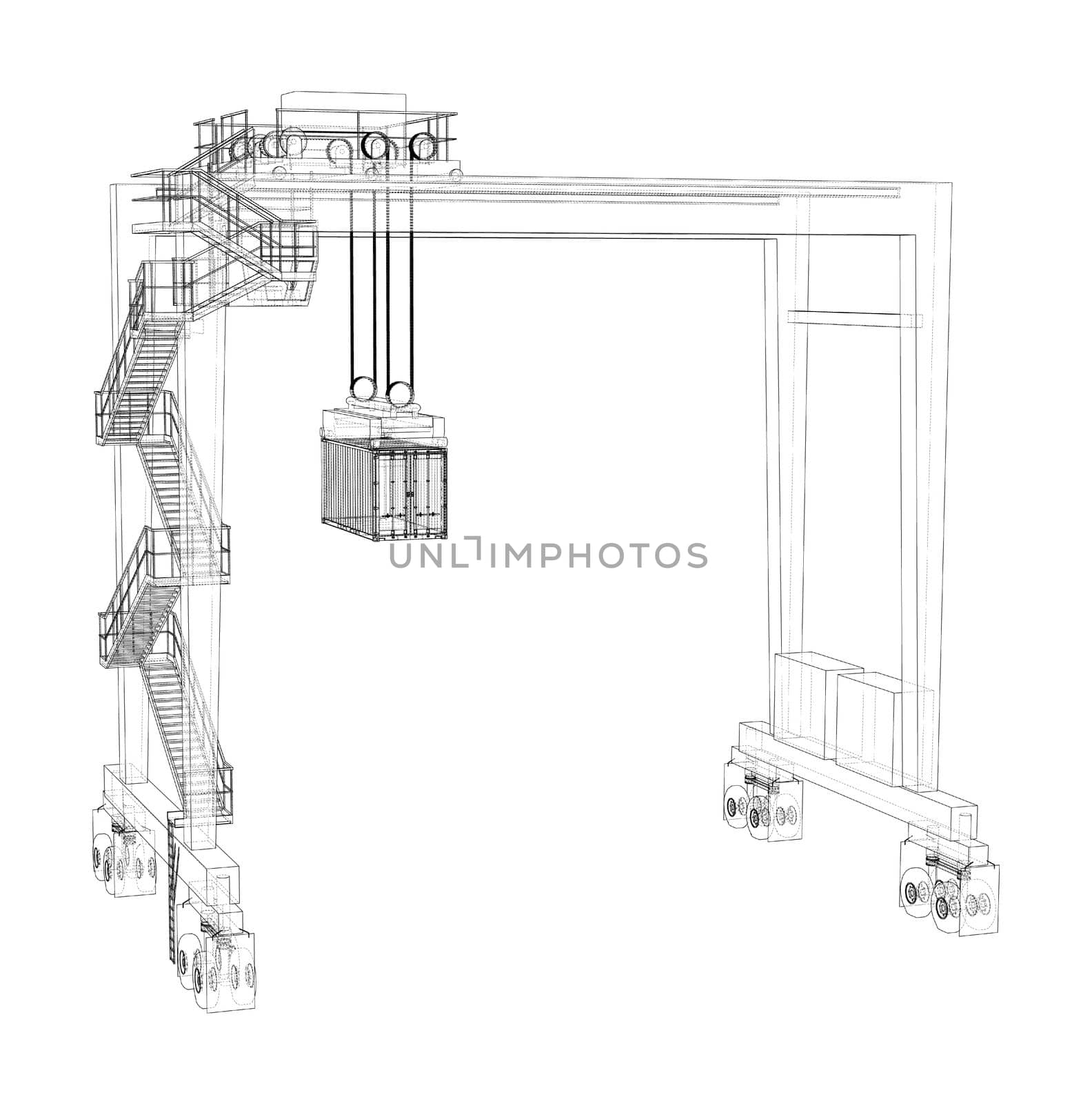 Port cargo crane by cherezoff