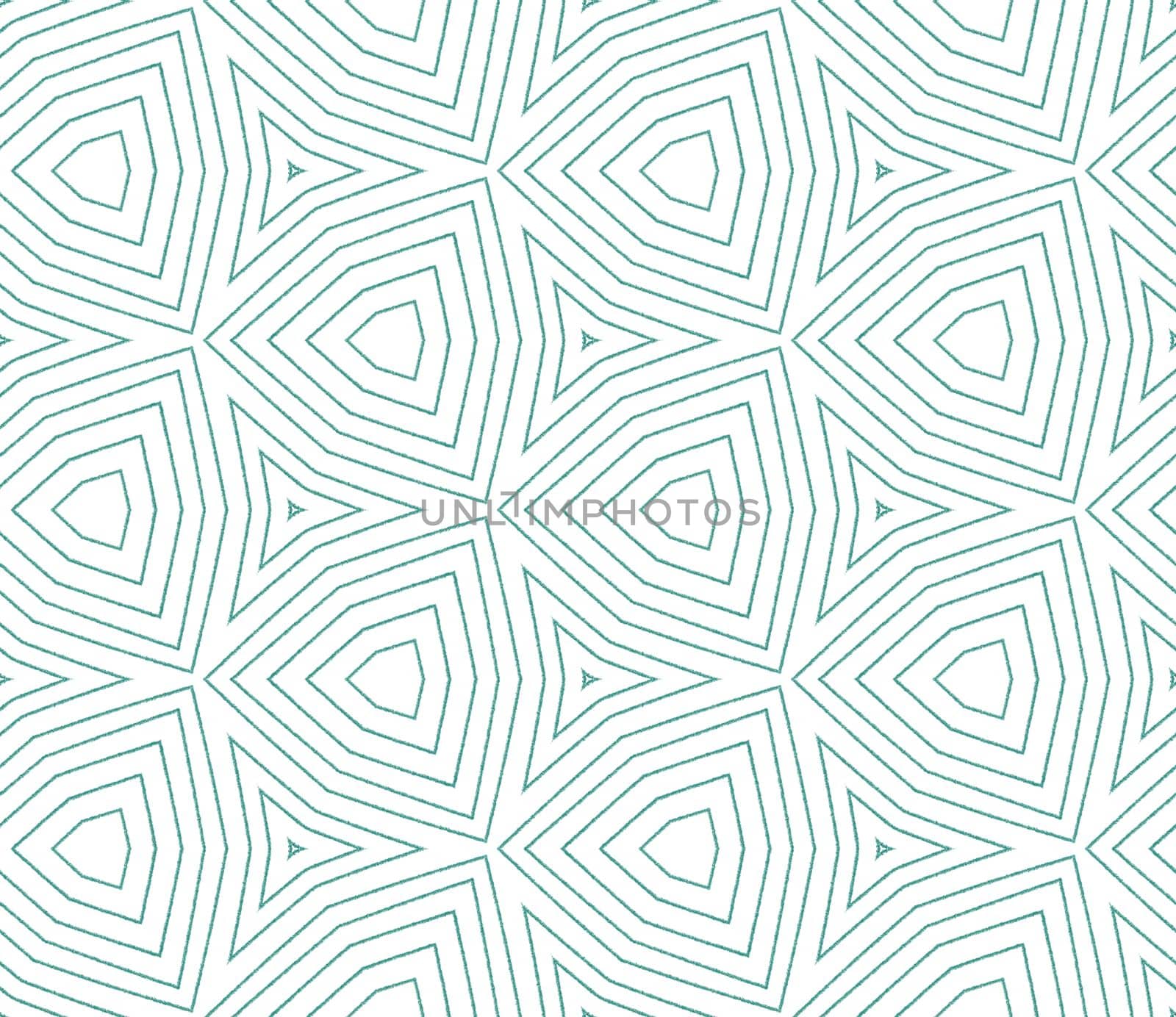 Mosaic seamless pattern. Turquoise symmetrical kaleidoscope background. Retro mosaic seamless design. Textile ready incredible print, swimwear fabric, wallpaper, wrapping.