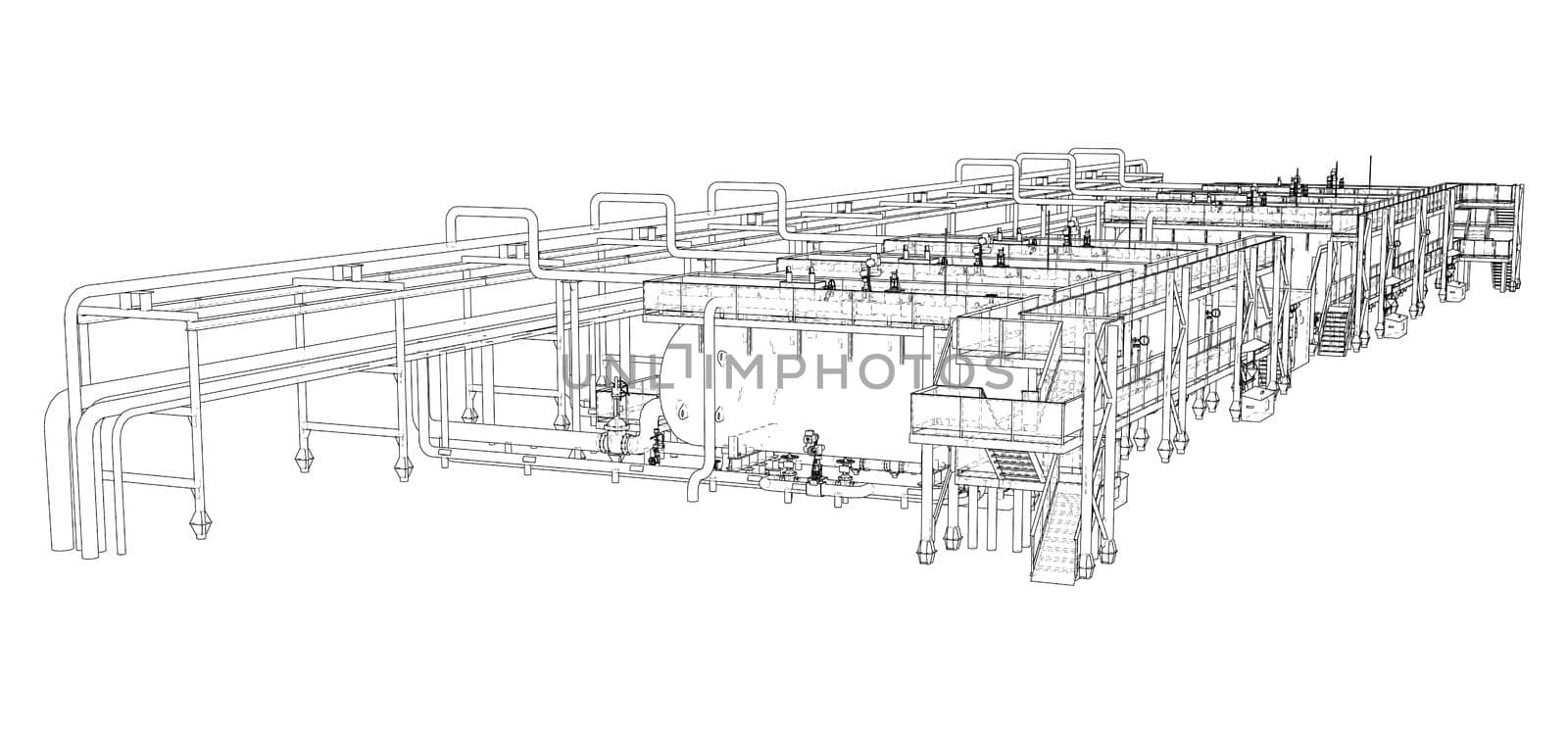 Sketch of industrial equipment by cherezoff