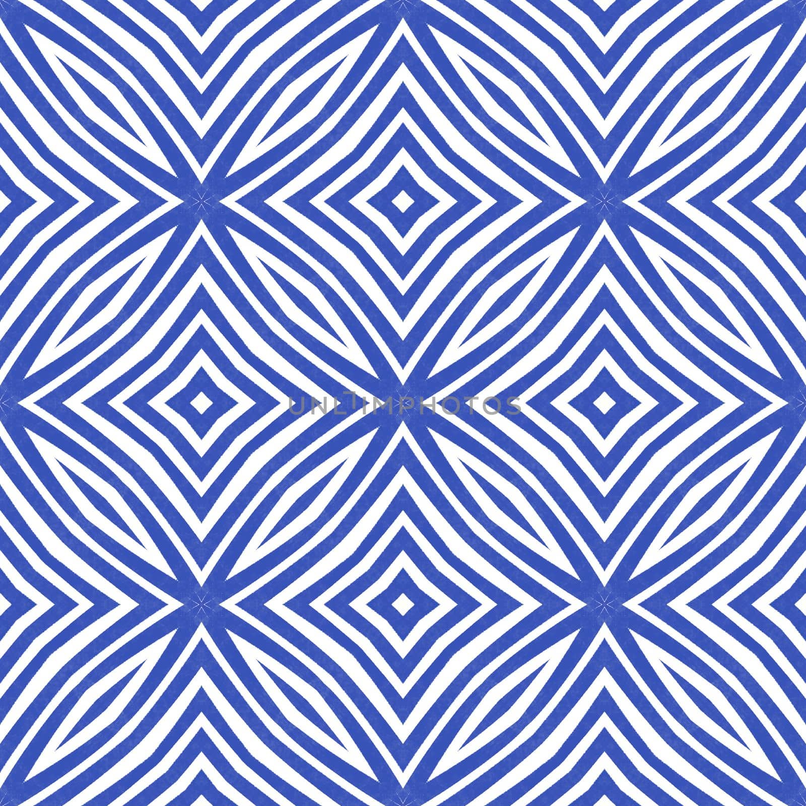 Arabesque hand drawn pattern. Indigo symmetrical kaleidoscope background. Oriental arabesque hand drawn design. Textile ready fabulous print, swimwear fabric, wallpaper, wrapping.