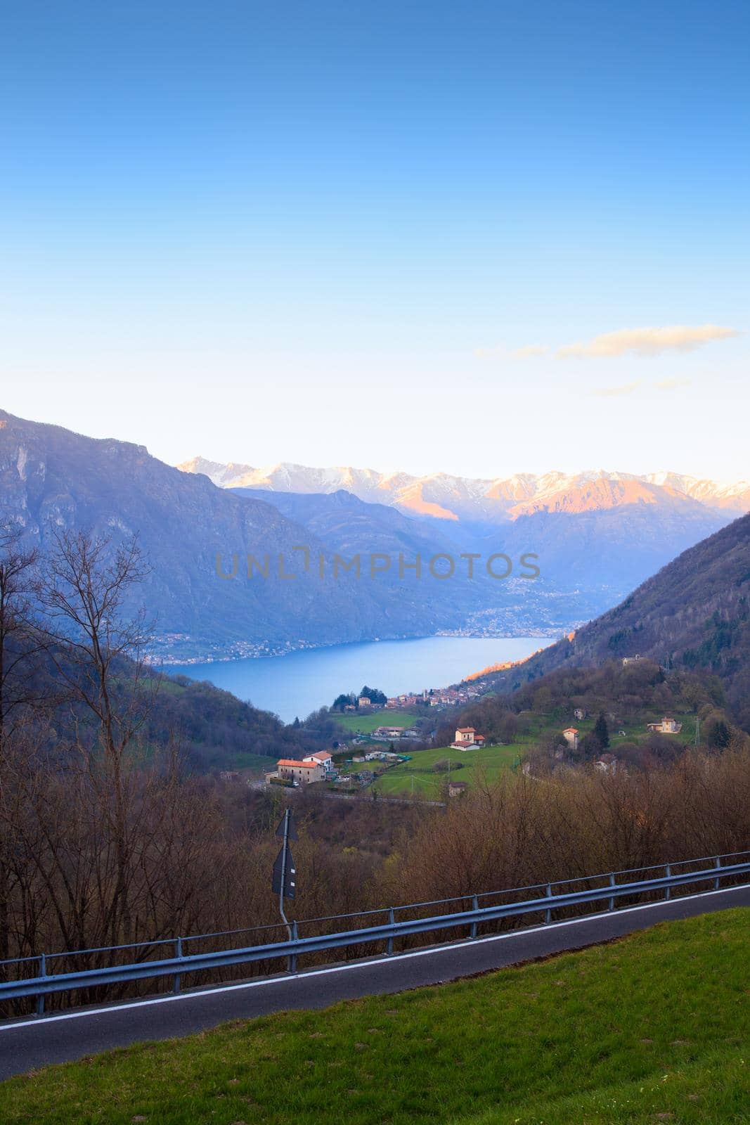 View of Lugano lake, Switzerland and Italy
