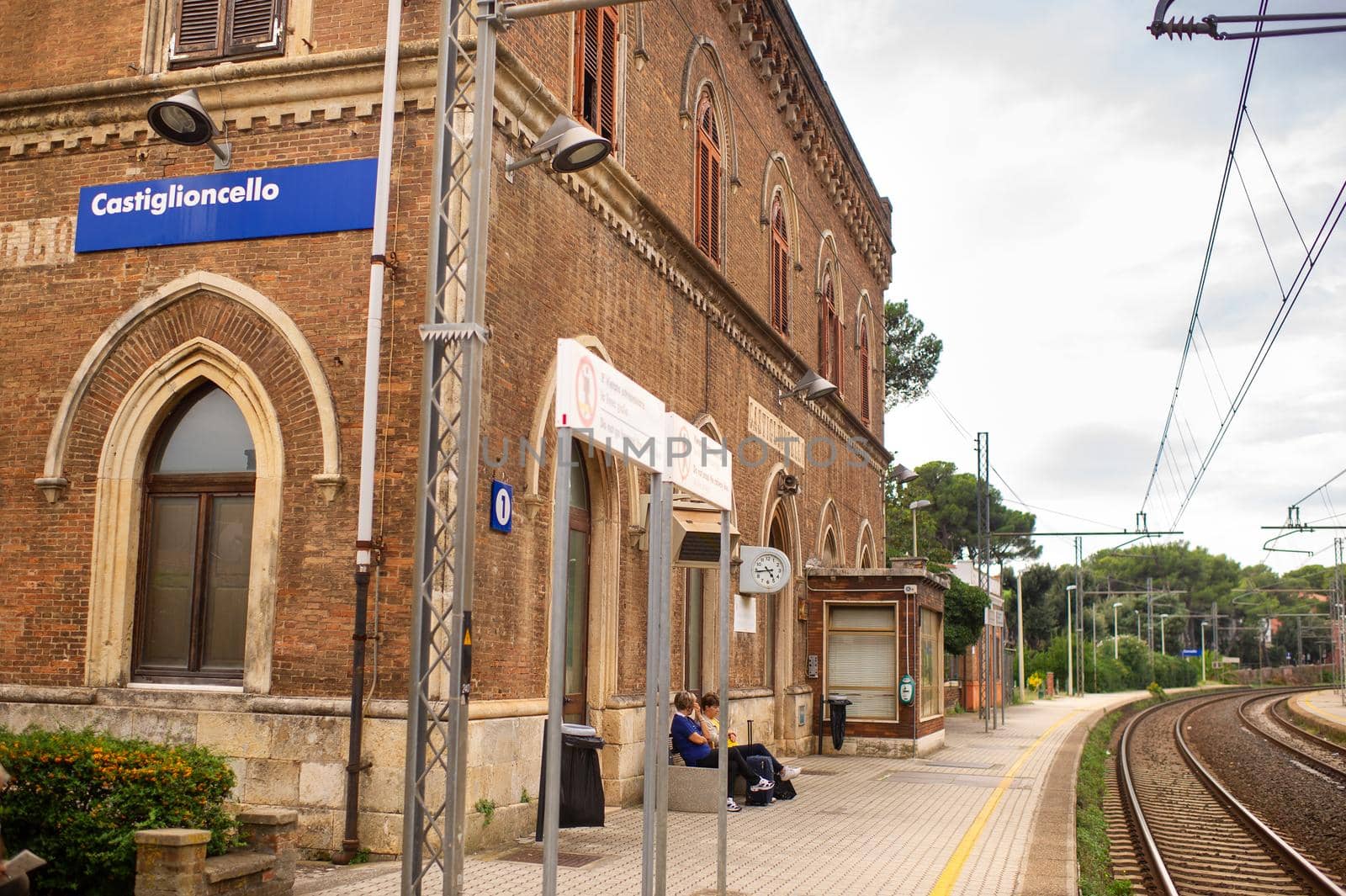 October 10, 2018.Castiglioncello, Livorno, Tuscany, Italy: an old railway station in an old village on the coast of the Ligurian Sea.