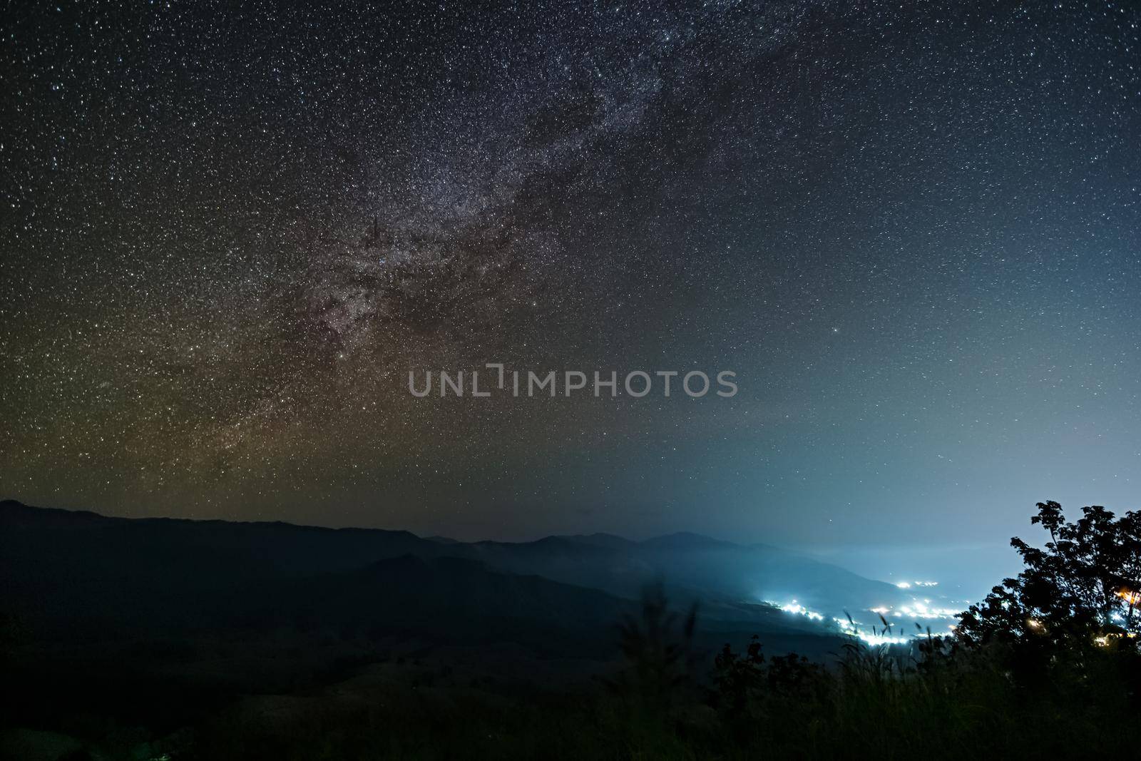 Milky Way, night sky Mon Muen Mak, Chiang Mai, Thailand