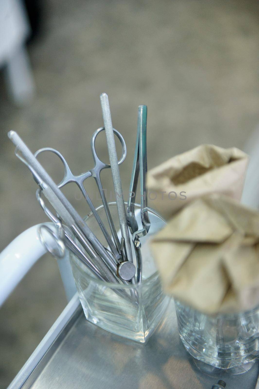 a tool for the dentist before working in his office.