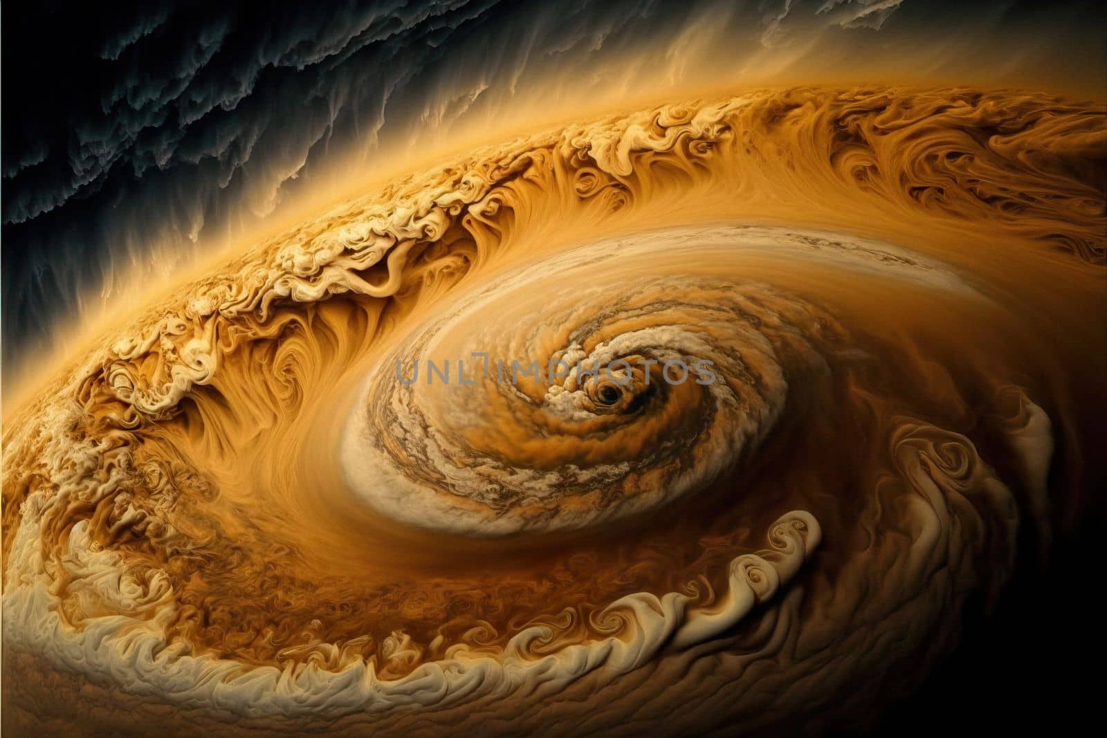 Closeup view of Jupiter with storm, that see when you notice the planets famed Great Red Spot a massive high pressure system, equivalent in size to three of our home planet. Image furnished by NASA. download image