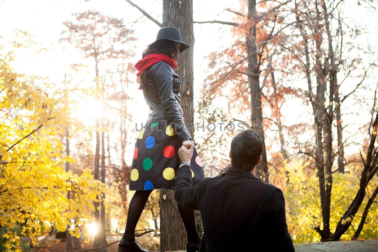 Beautiful gourgeous couple in park by DCStudio