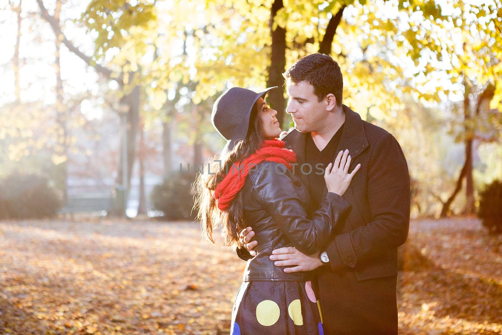 Beautiful gourgeous couple in park by DCStudio