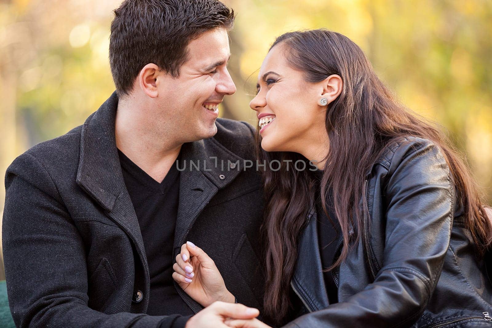 Beautiful gourgeous couple in park by DCStudio