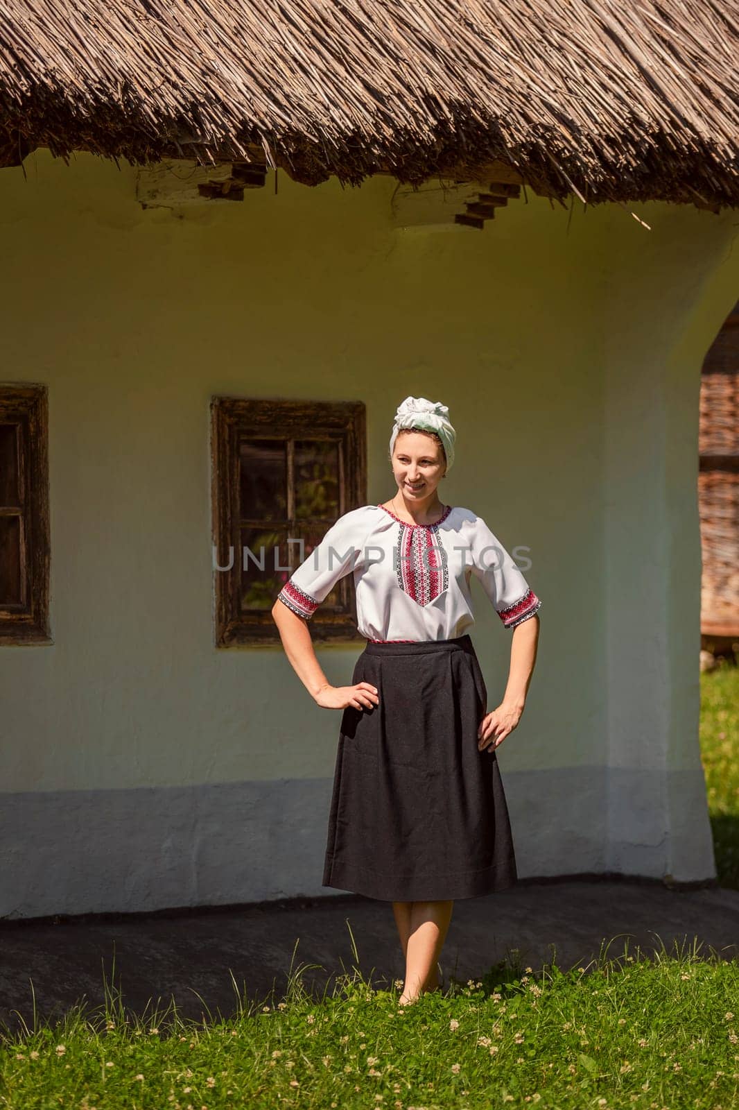 young woman in Ukrainian national costume by zokov