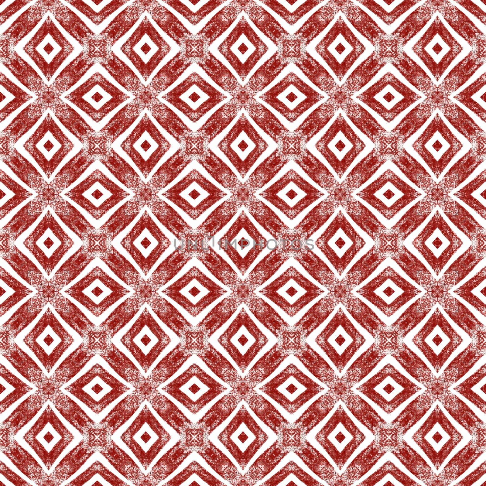 Geometric seamless pattern. Maroon symmetrical by beginagain