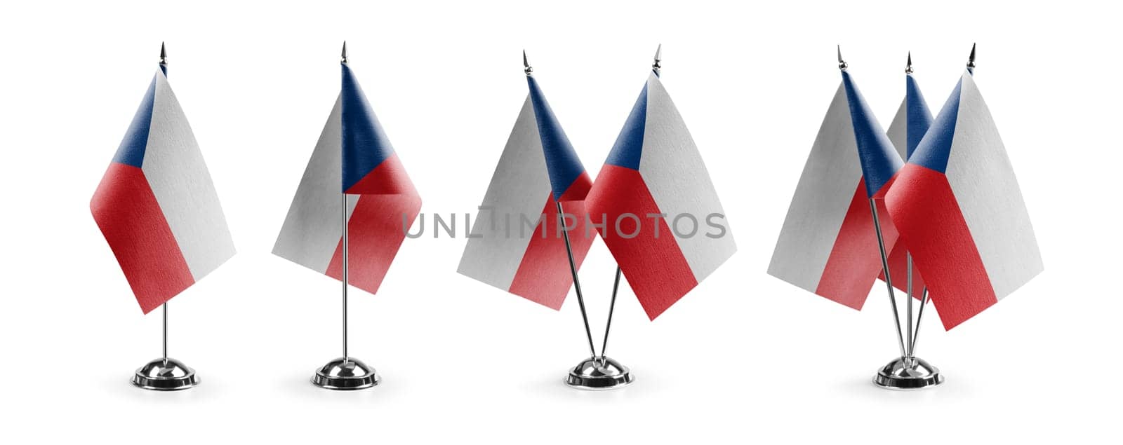 Small national flags of the Czechia on a white background by butenkow