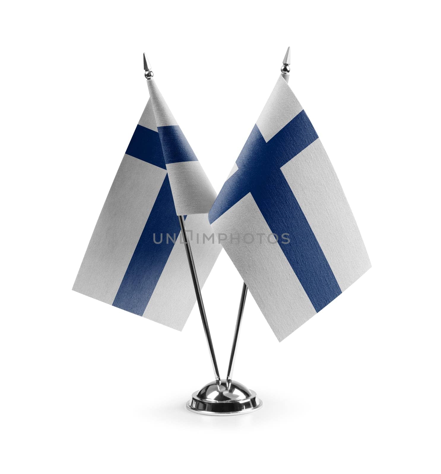 Small national flags of the Finland on a white background.