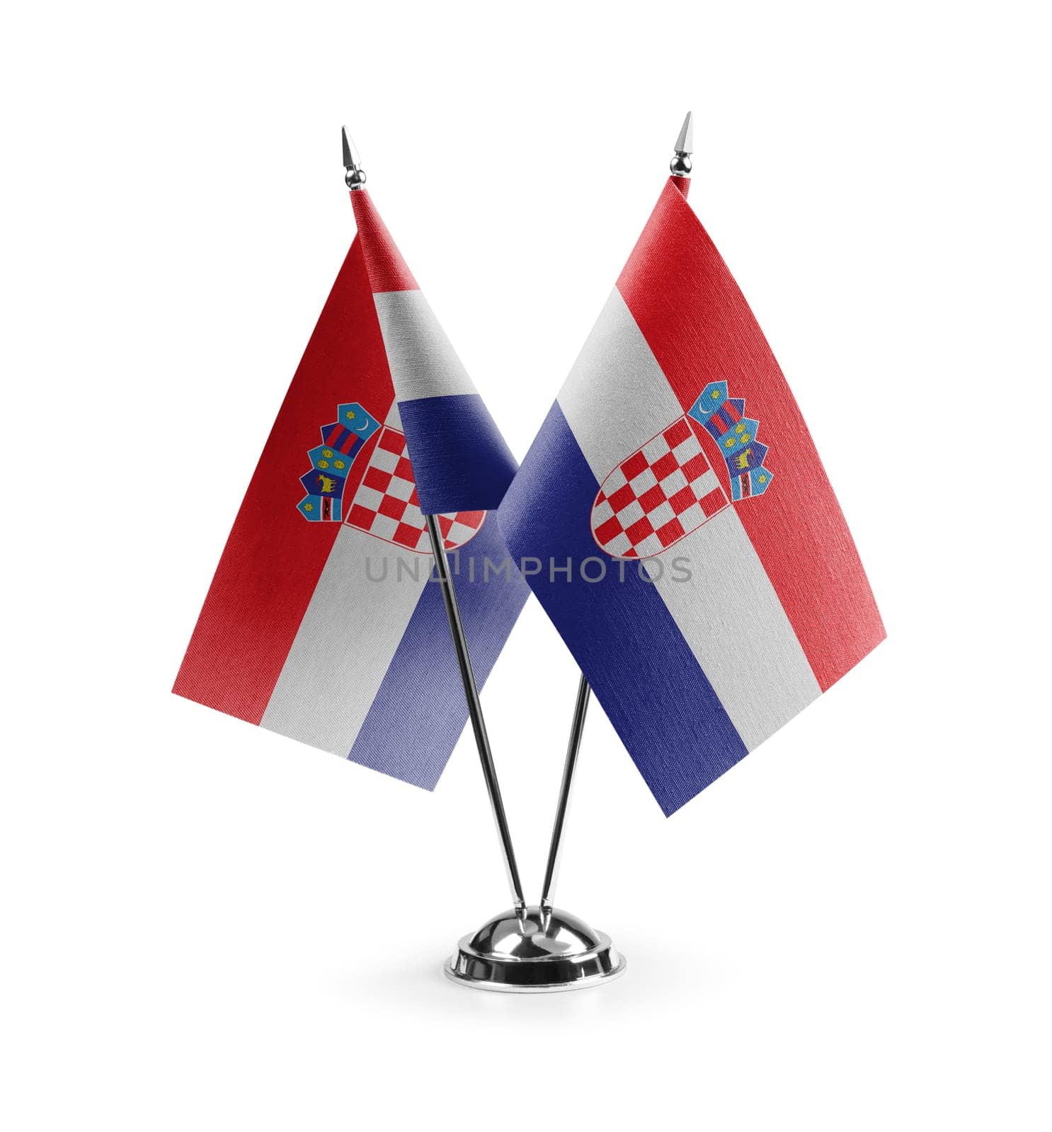 Small national flags of the Croatia on a white background.