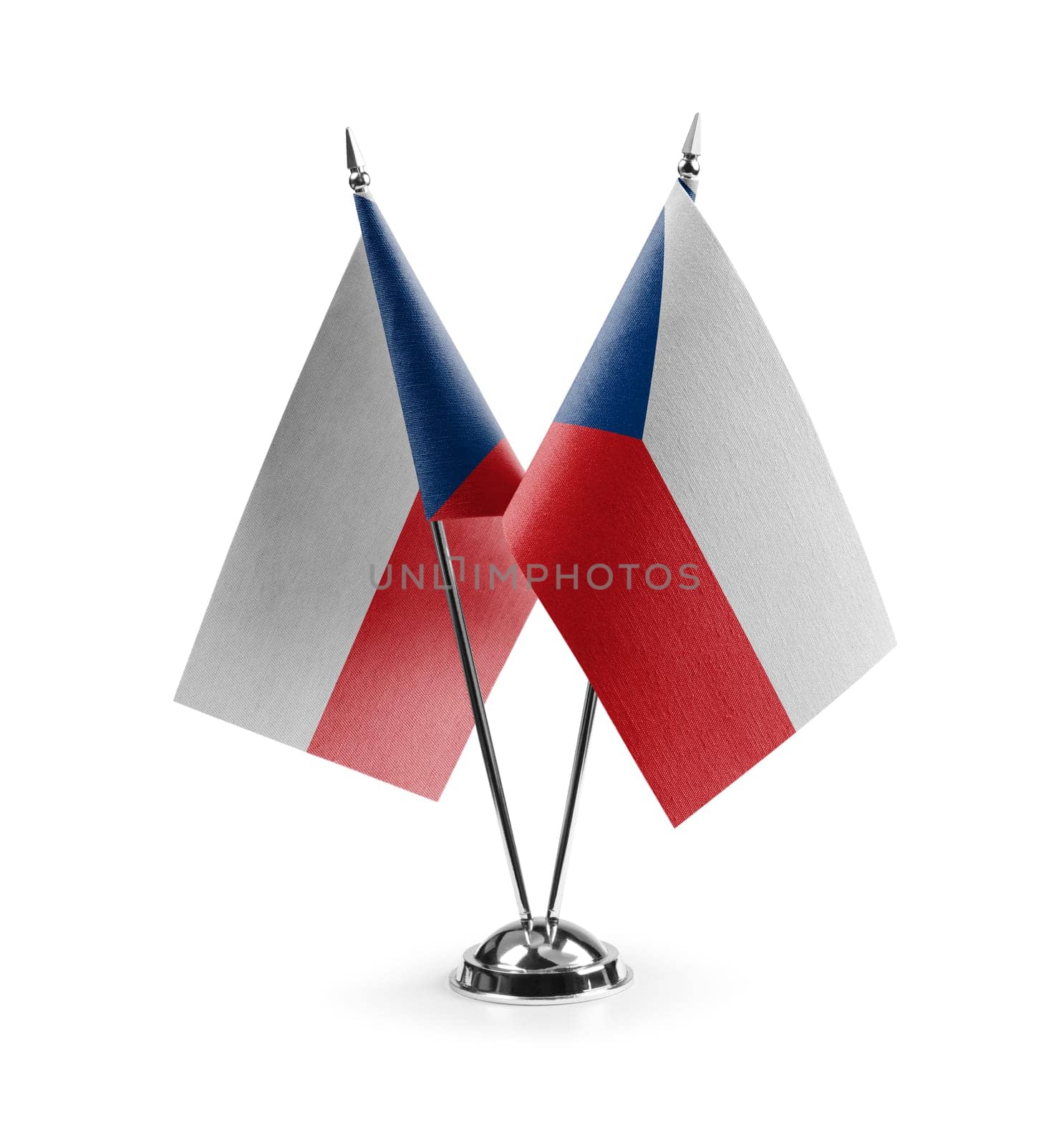 Small national flags of the Czechia on a white background by butenkow