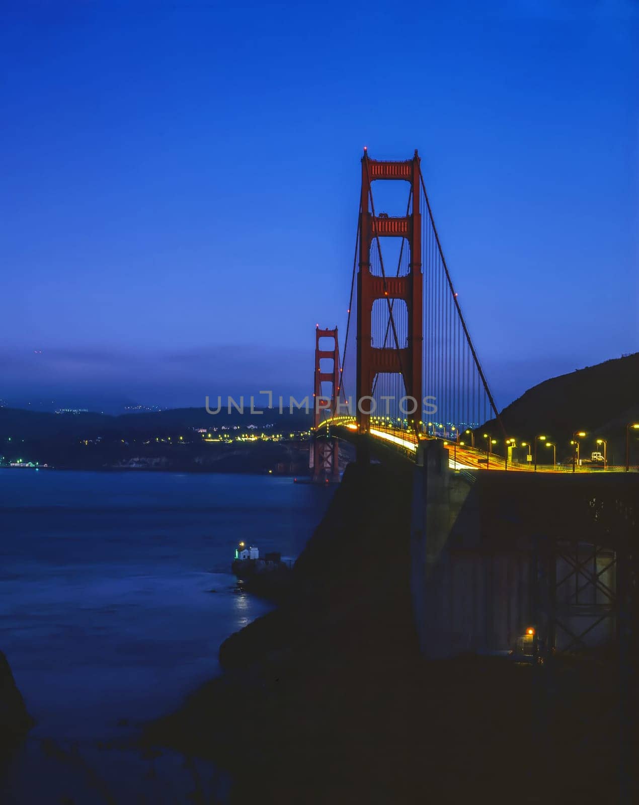 Golden Gate Bridge at night, California