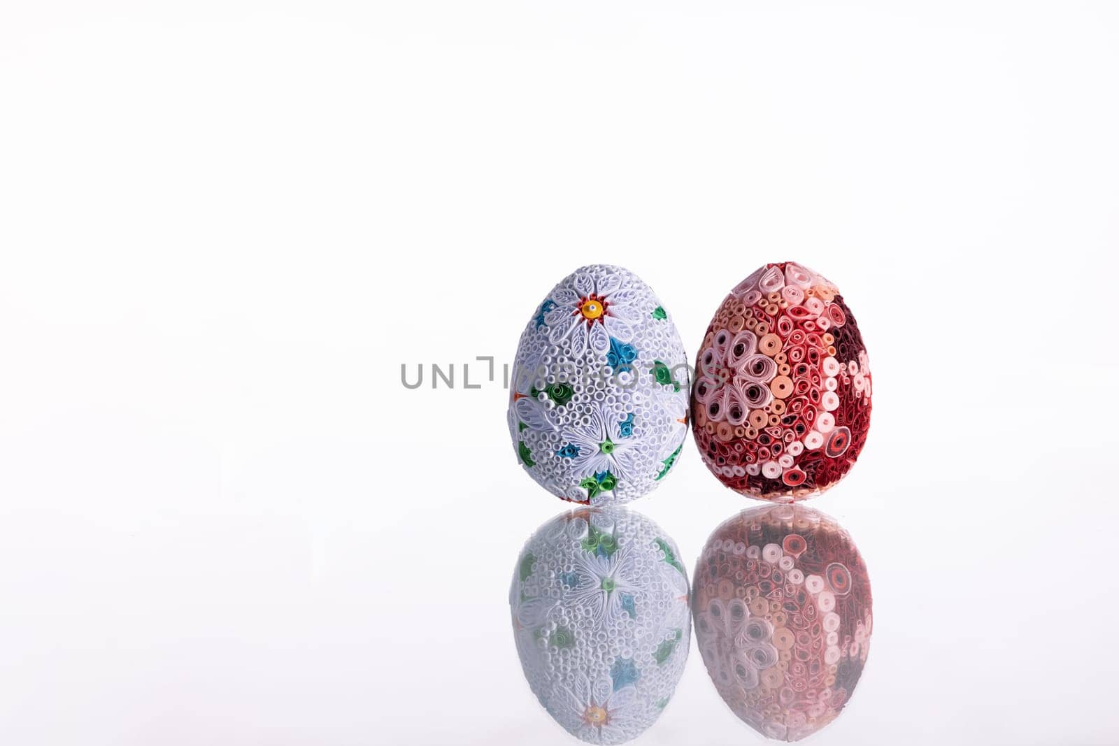 Original and one-of-a-kind Easter eggs handmade by an artist. Christian holidays and its symbols and decorations.