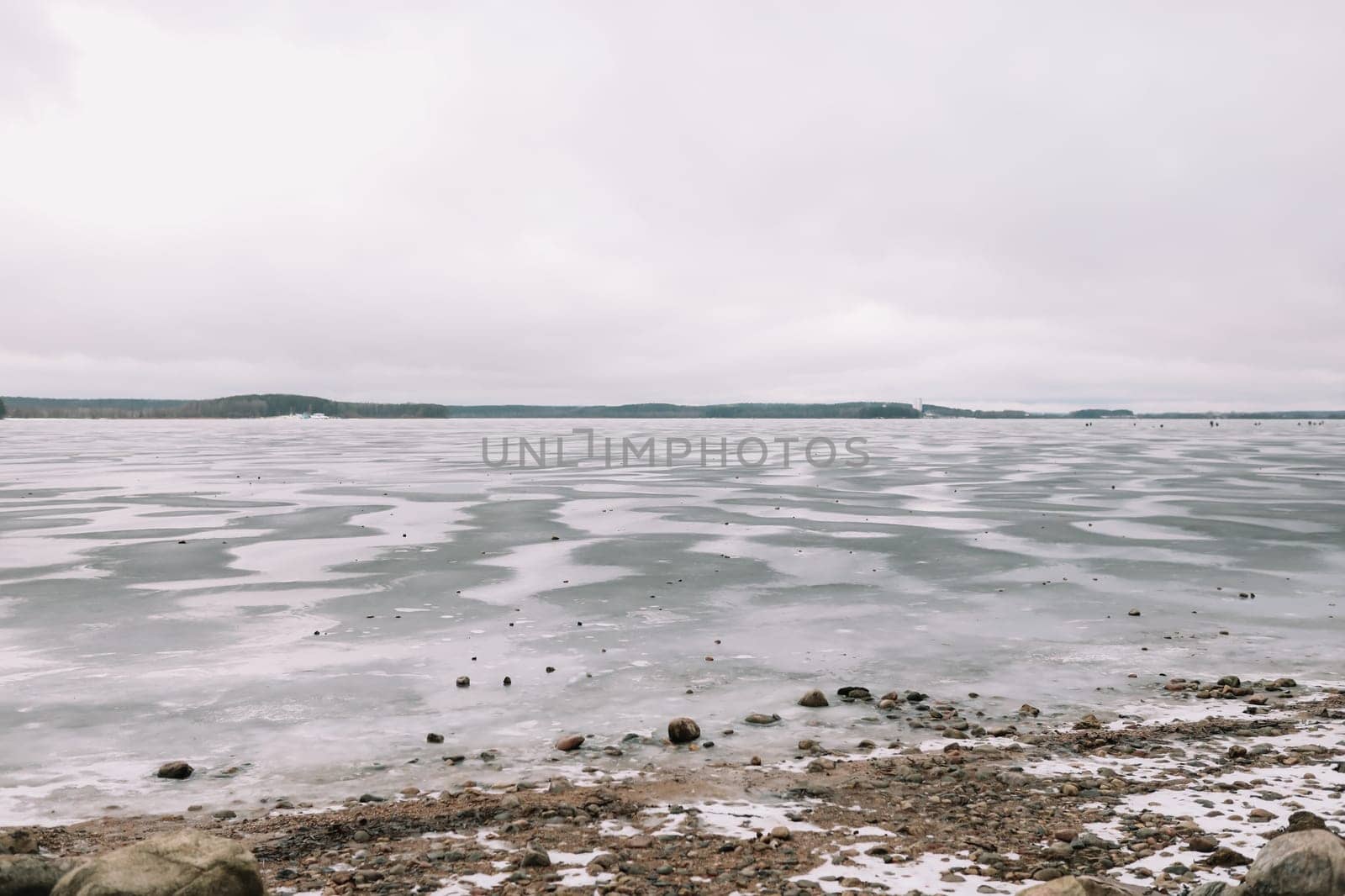 Nature landscape view of beautiful of cold sea. Beach sea space area.