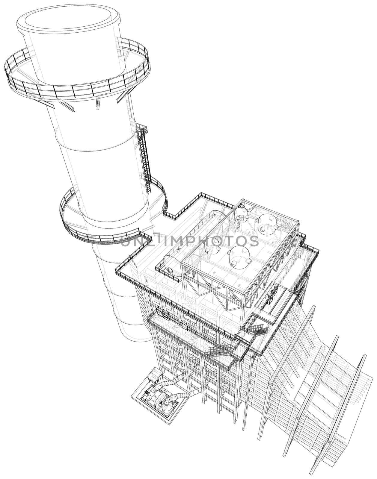 Industrial equipment. 3d illustration by cherezoff