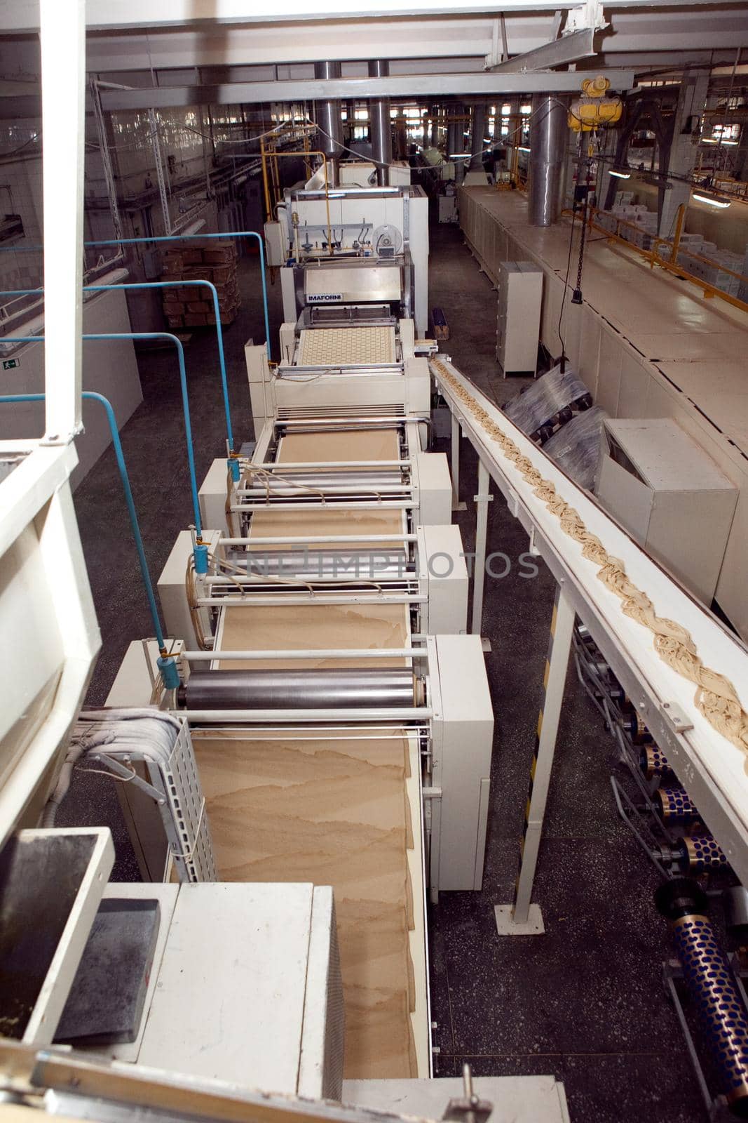 cookie making machine in the factory.