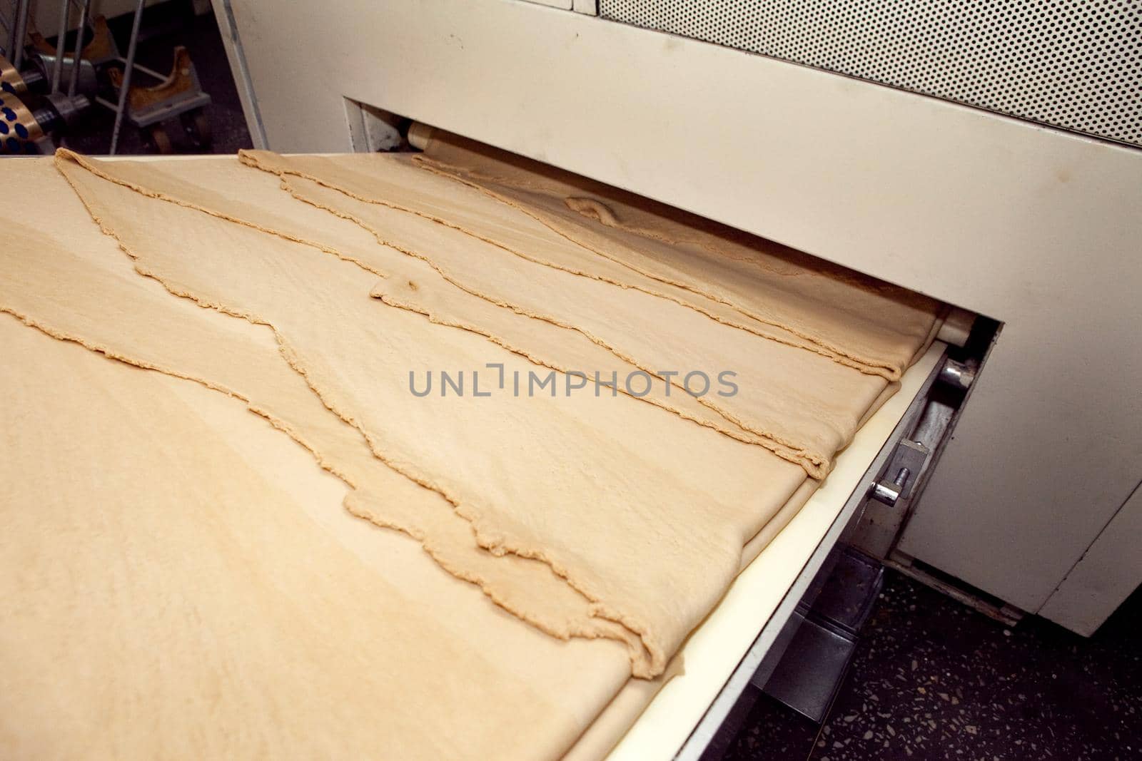 cookie making machine in the factory.