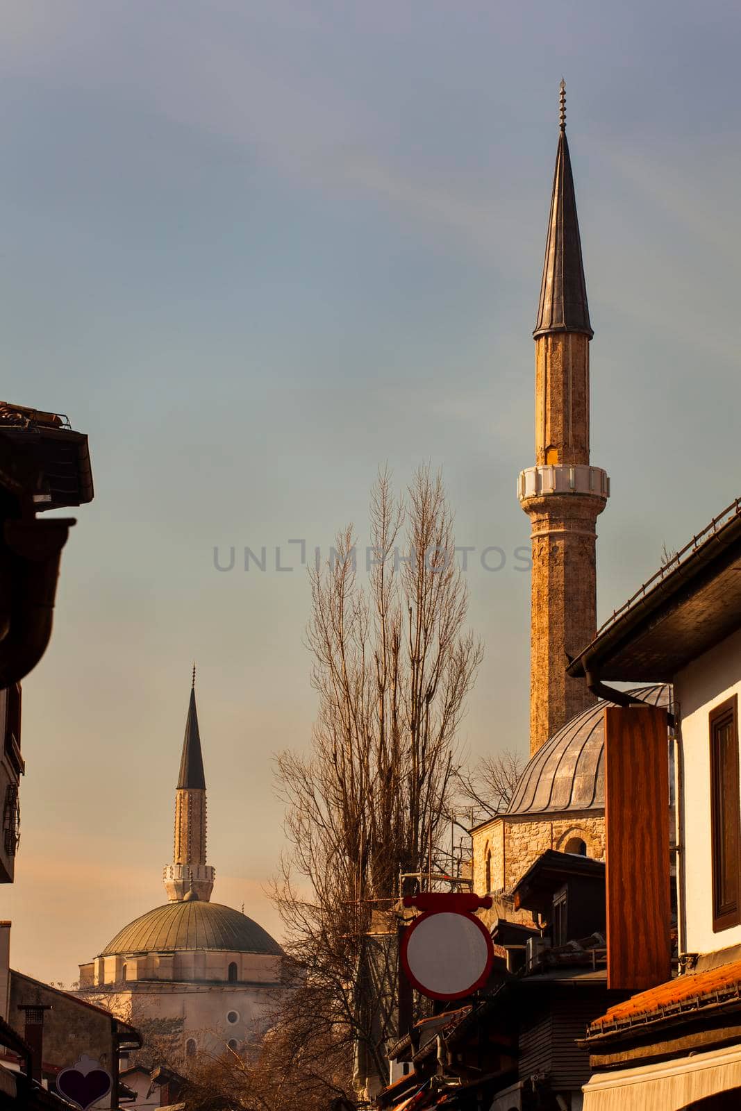 View od the minarets of Bascarsijska Dzamija and Gazi Husrev-bey Mosques