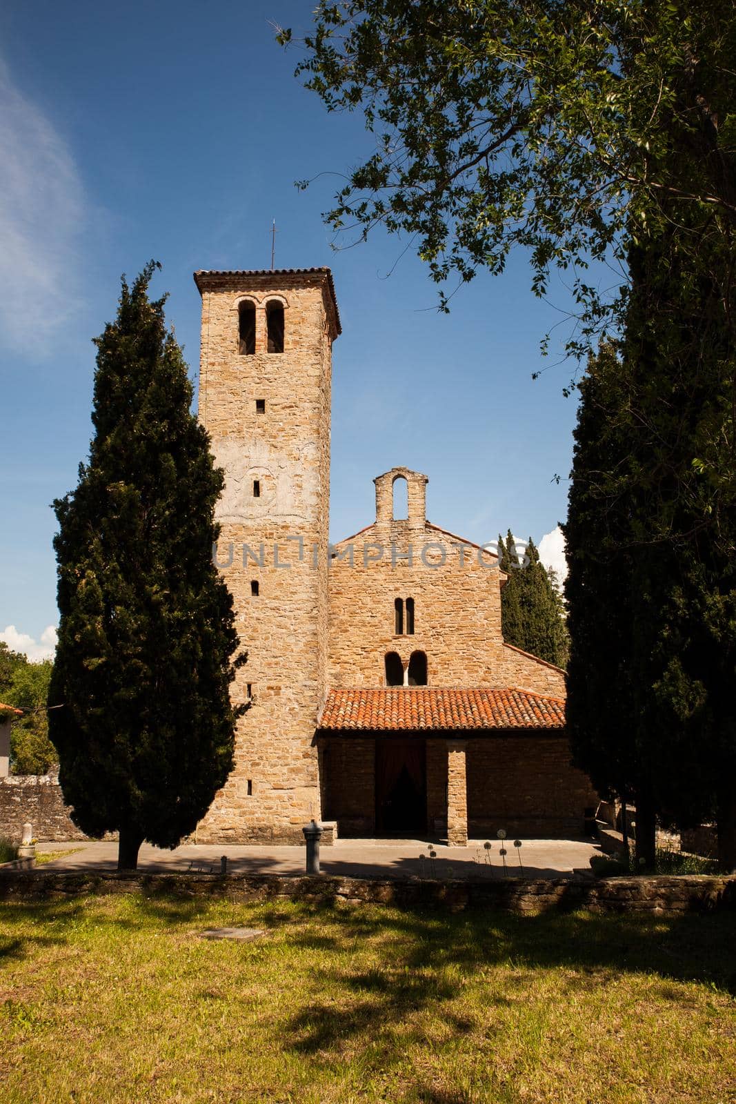 View of the Basilica of Santa Maria Assunta in the old town of Muggia