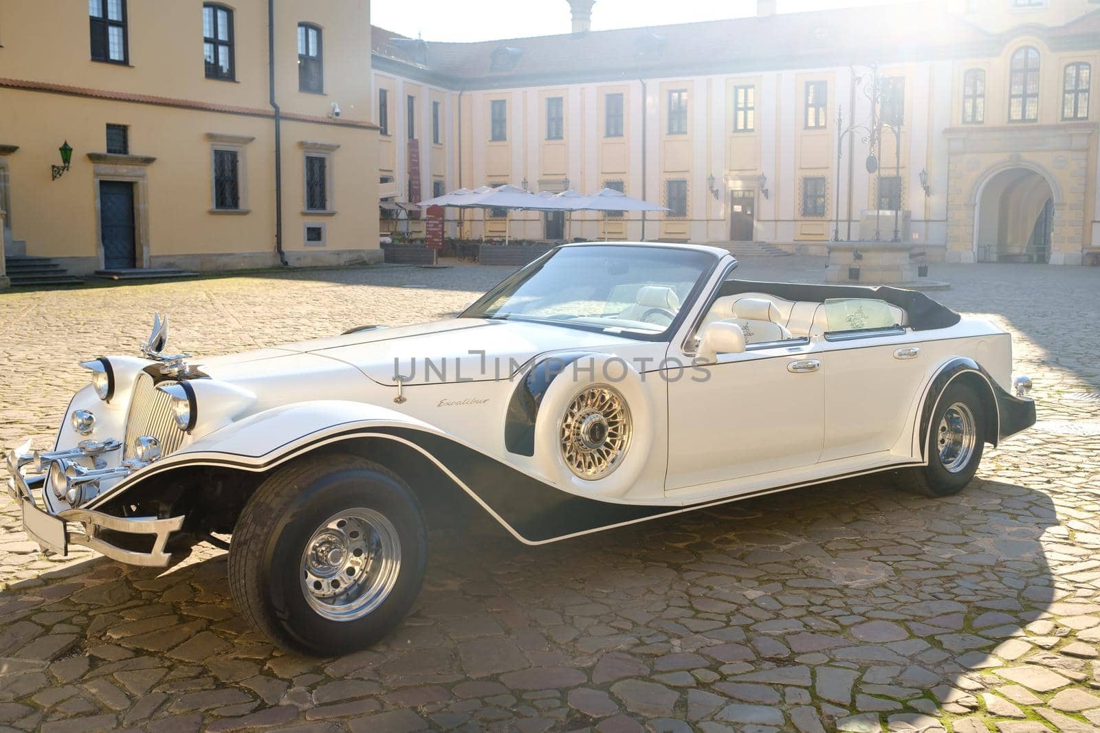 NESVIZH, Belarus-July 8, 2021: Lincoln Excalibur Phantom in the courtyard of the Nesvizh Castle by Lobachad