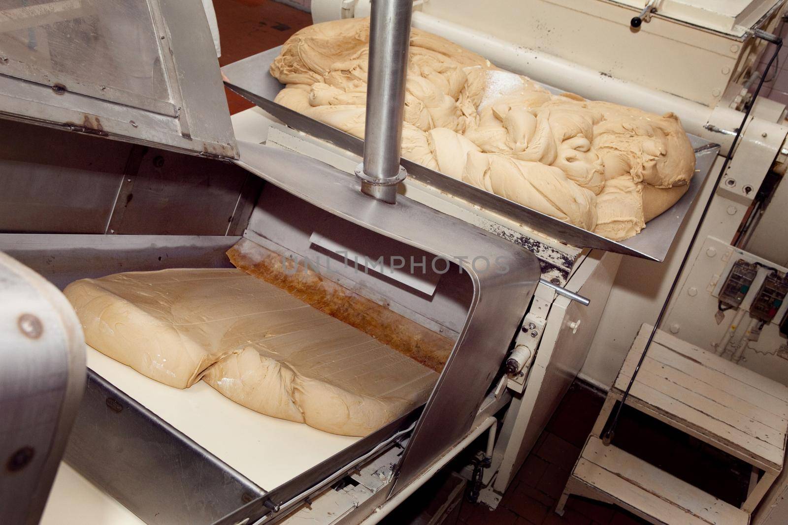 cookie making machine in the factory.