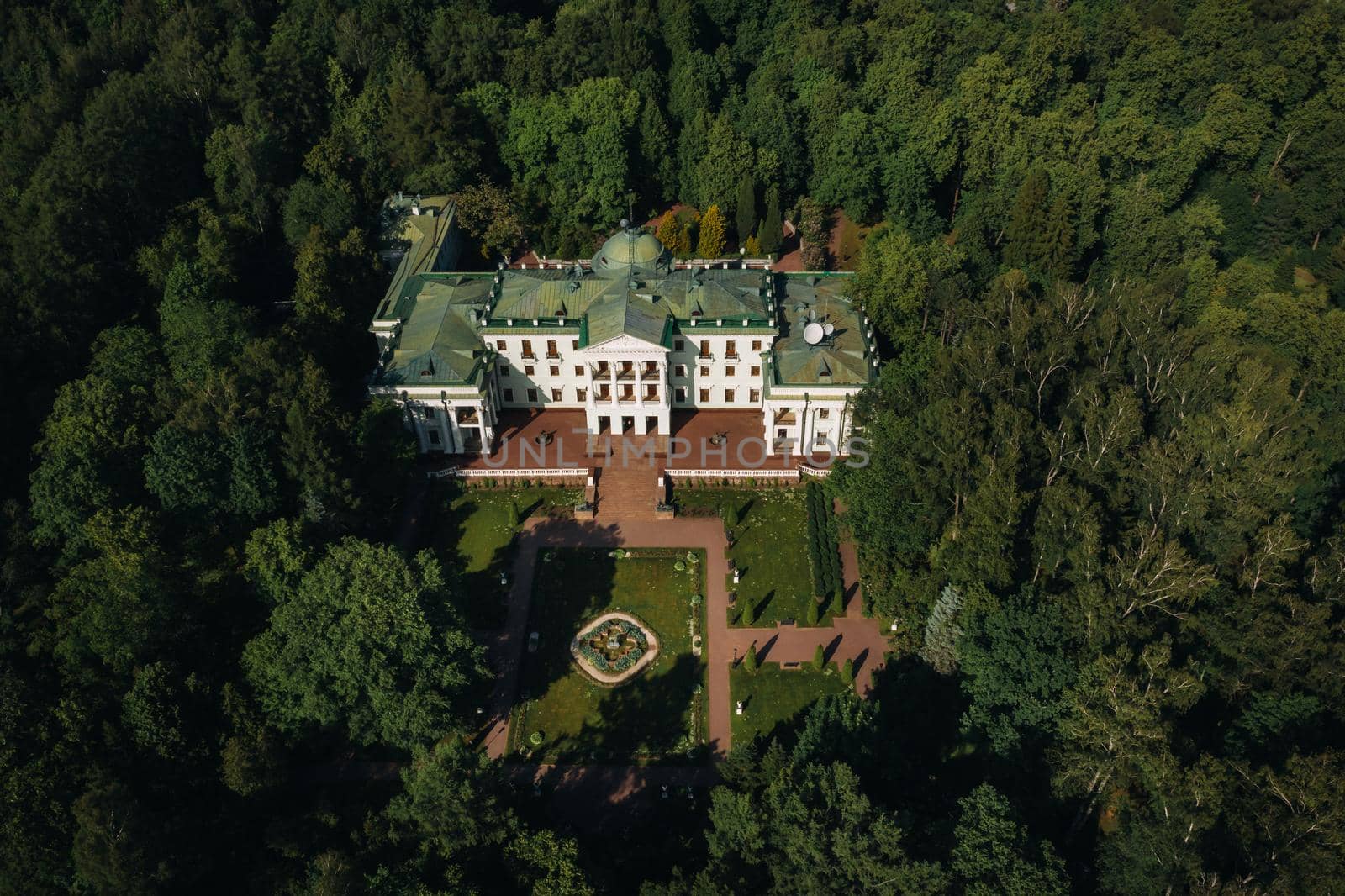 Moscow region, Russia. The former old noble manor of Lyalovo is located in the park-hotel Morozovka