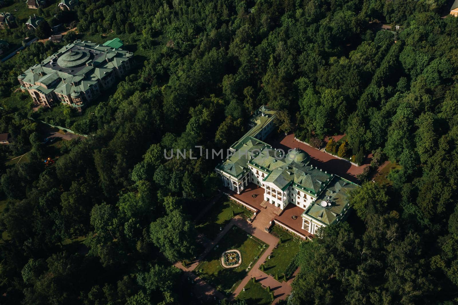 Moscow region, Russia. The former old noble manor of Lyalovo is located in the park-hotel Morozovka