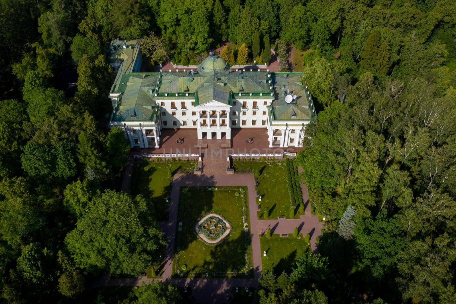 Moscow region, Russia. The former old noble manor of Lyalovo is located in the park-hotel Morozovka