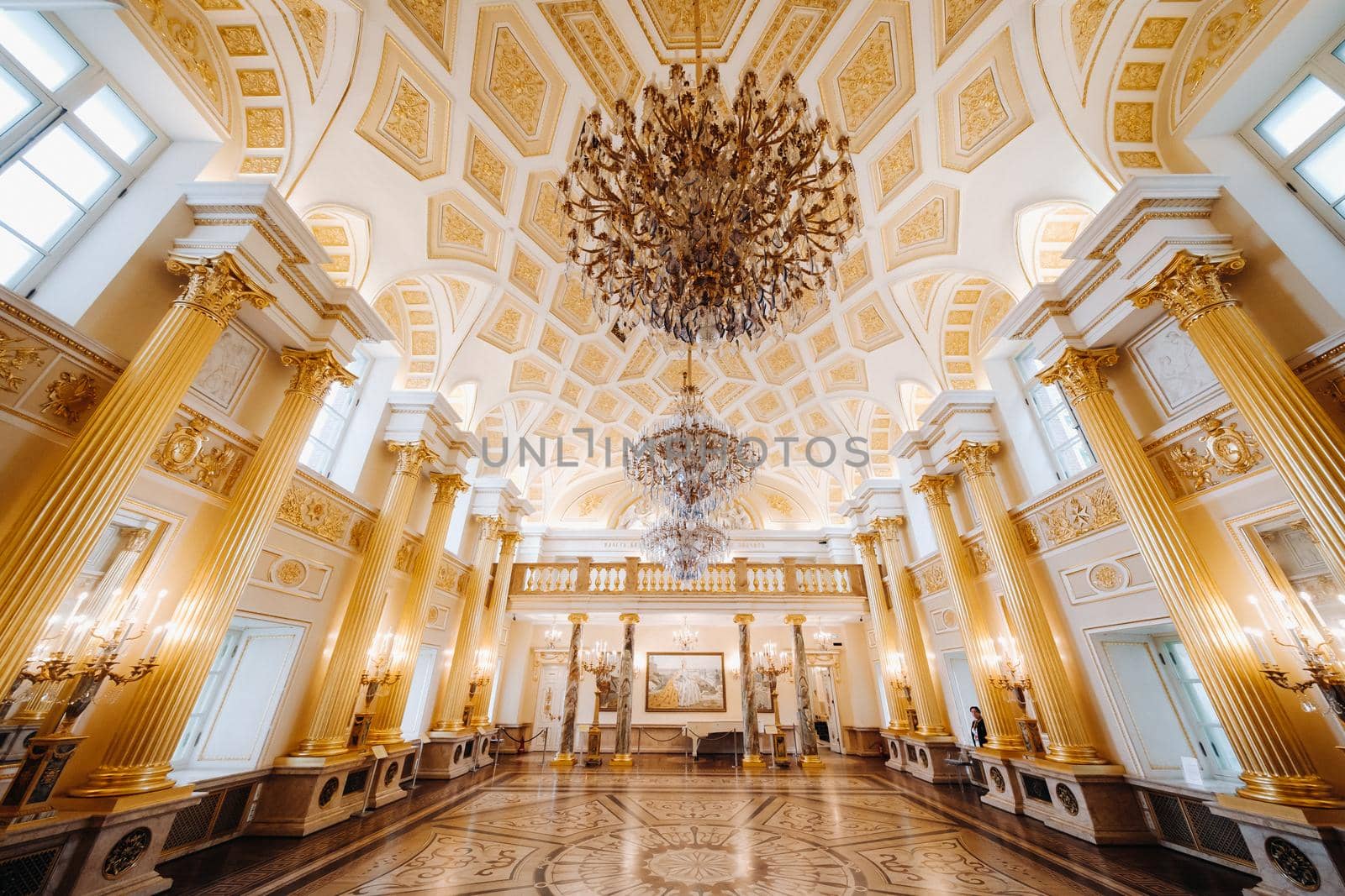 Grand Palace in Tsaritsyno in summer, Russia. Tsaritsyno Park is one of the main tourist attractions in Moscow. Beautiful scenic view of the old Tsaritsyn complex in summer.