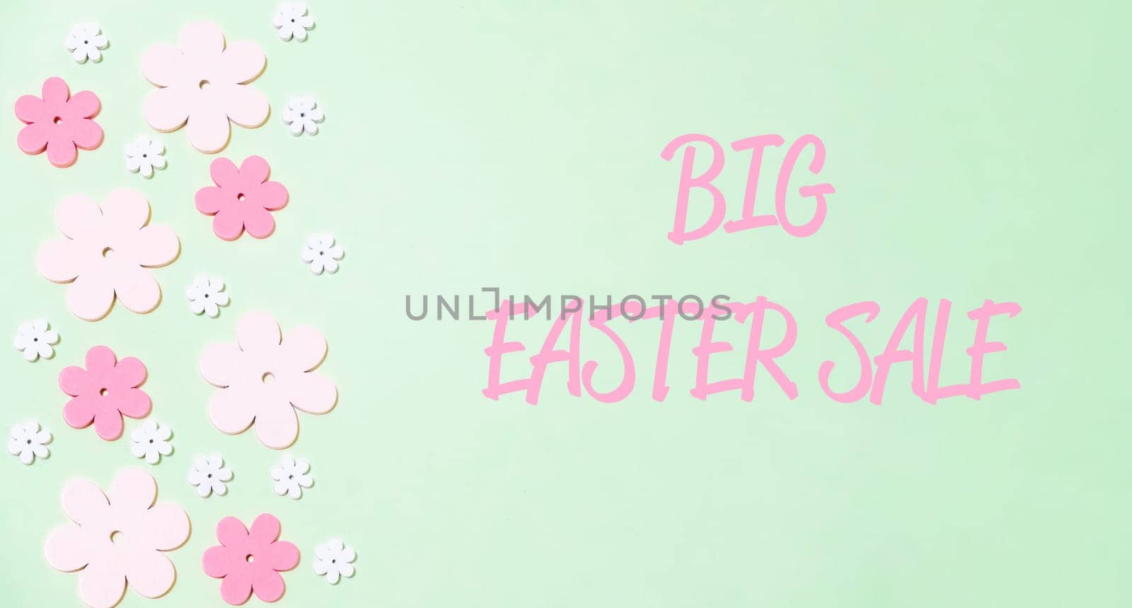 text Big easter sale on a pink background by Alla_Morozova93