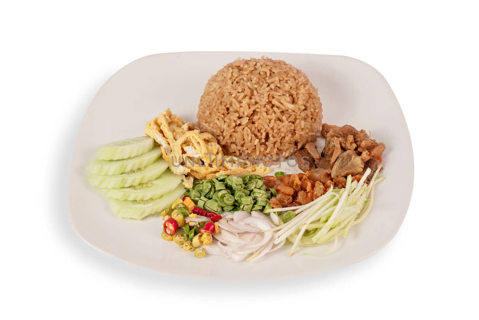 Mixed cooked rice with shrimp paste sauce by rakratchada