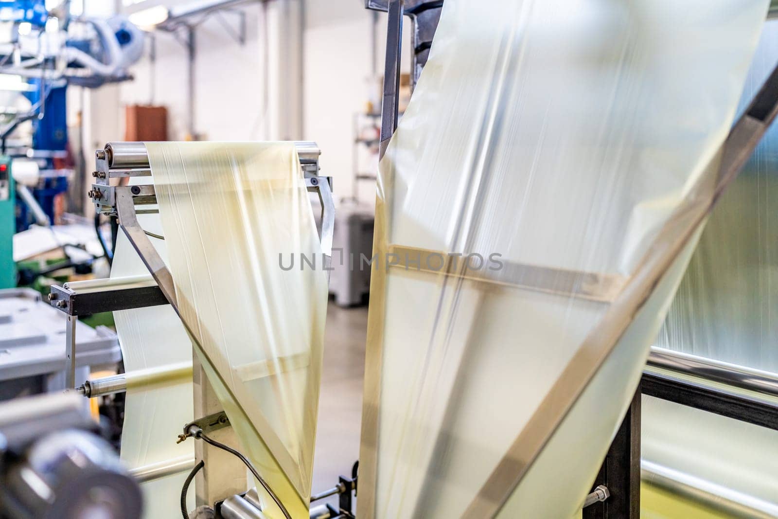 production of plastic packaging materials in the factory. 