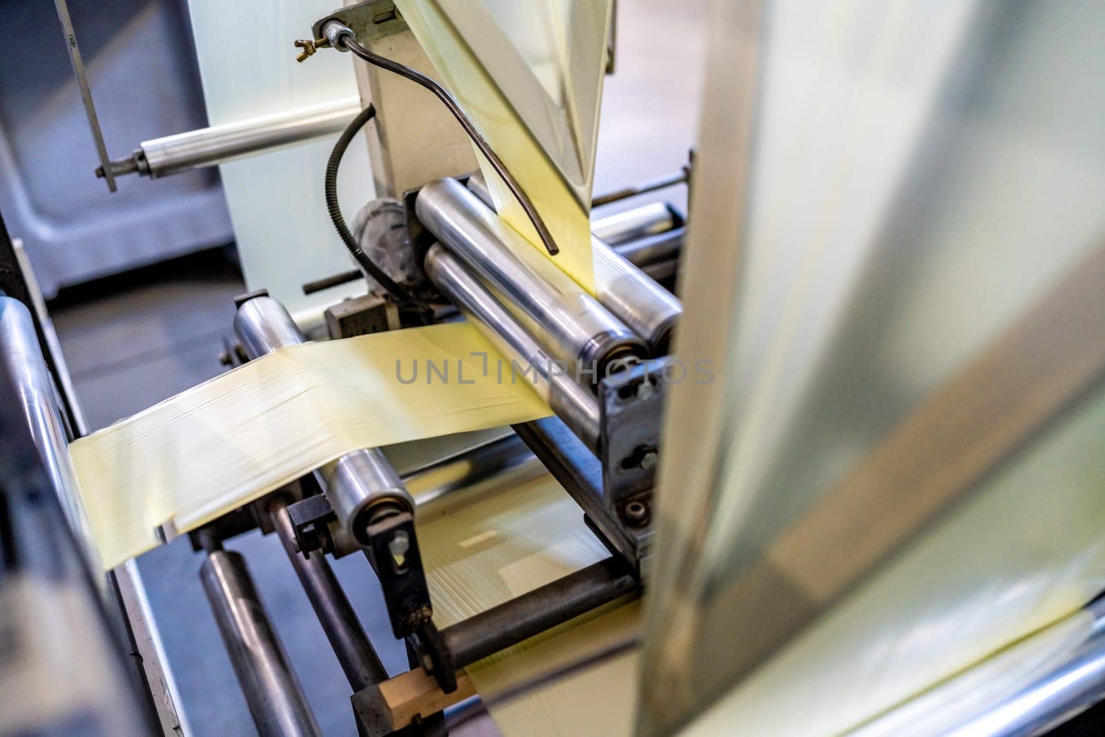 production of plastic packaging materials in the factory. 