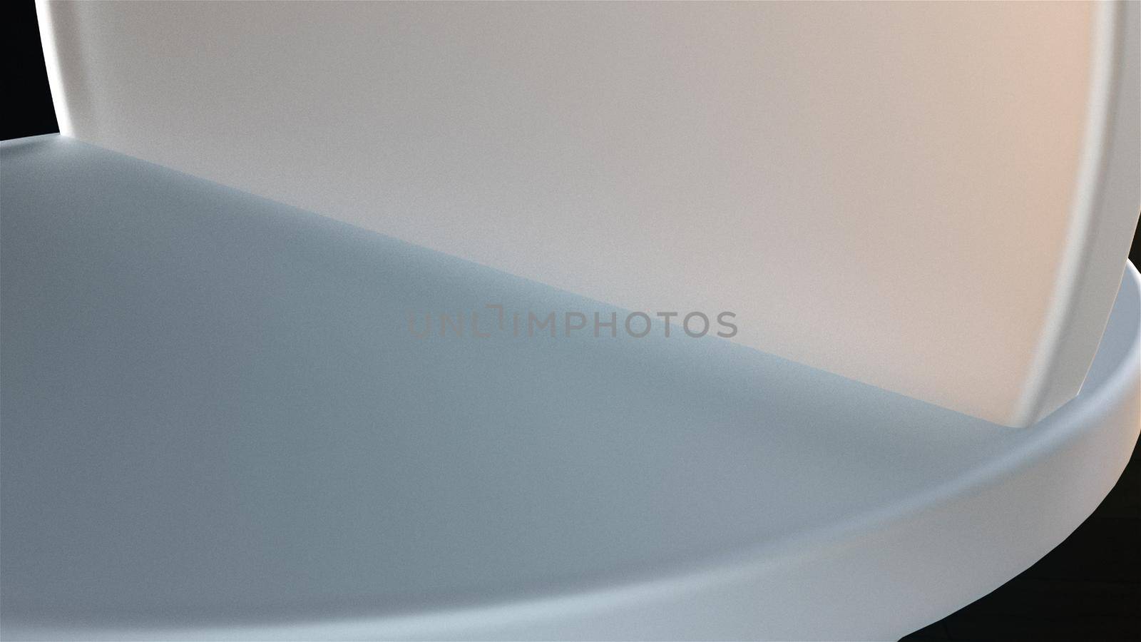 Interior semicircular 3d render elements creating an abstract surface. Architectural rotation with creative visualization. Graphic smoothed minimalism of digital futurism.