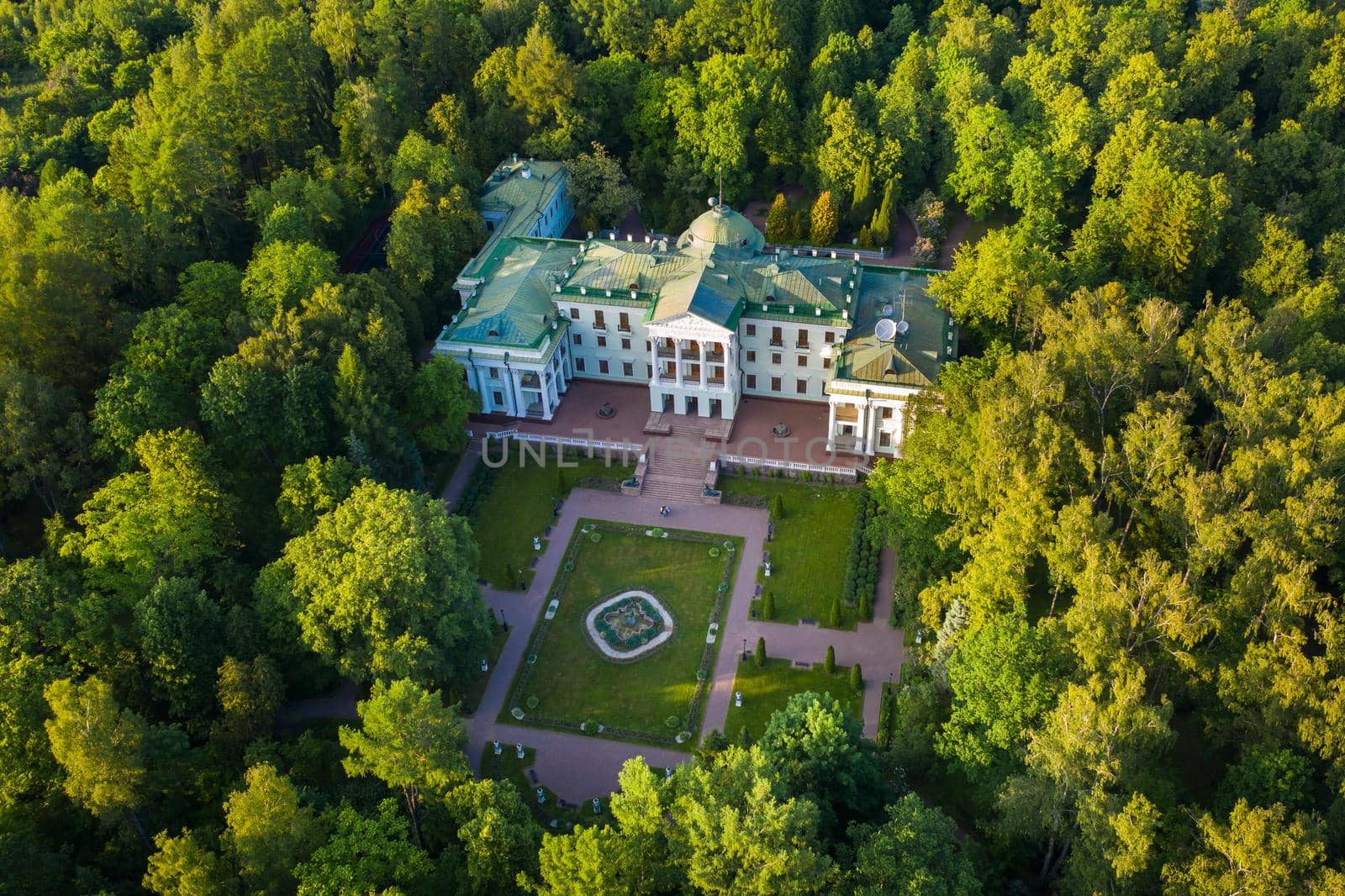 June 3, 2019.Moscow region, Russia. The former old noble manor of Lyalovo is located in the park-hotel Morozovka