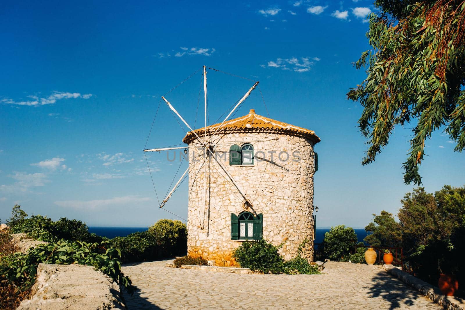 Traditional greek old mill, Zakynthos. Greek island