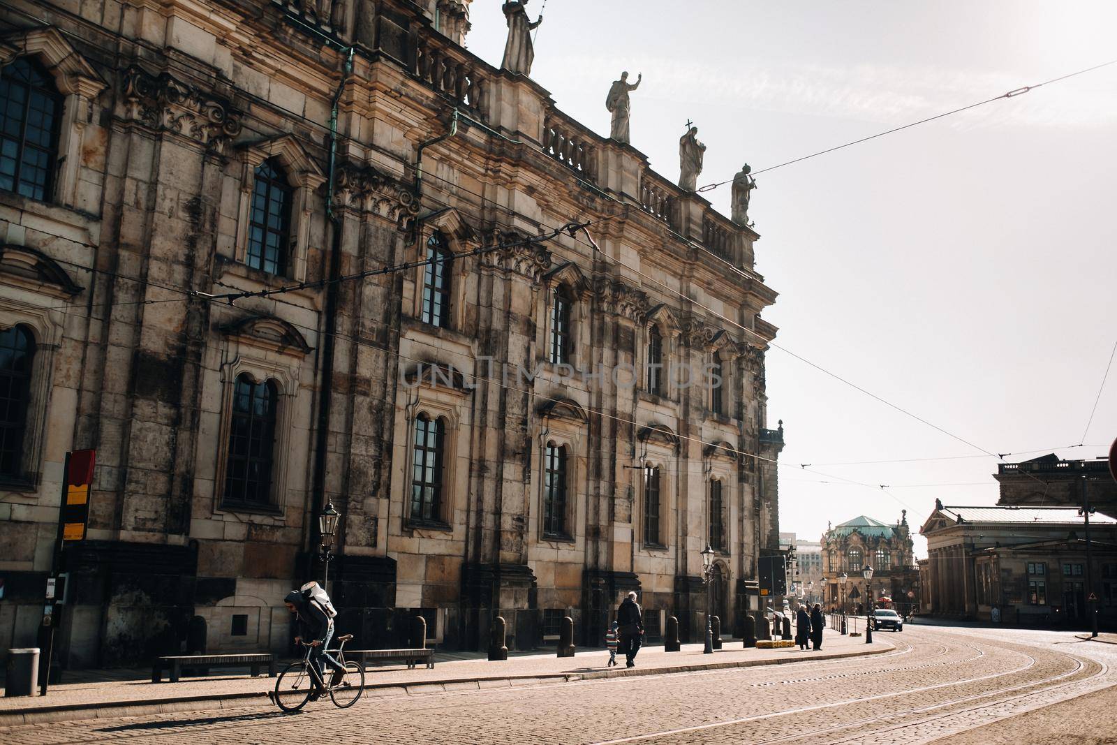 Dresden, architecture and buildings of Dresden Germany.Streets of the old city of Dresden.