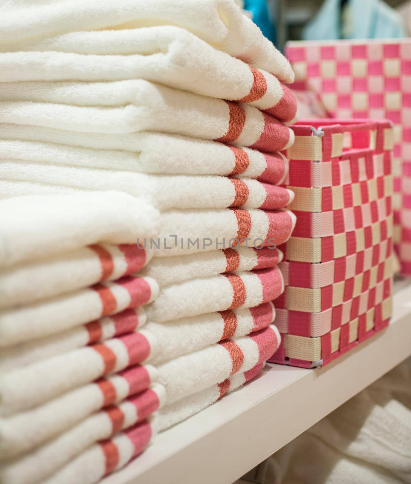 Close up of stack of softness towels