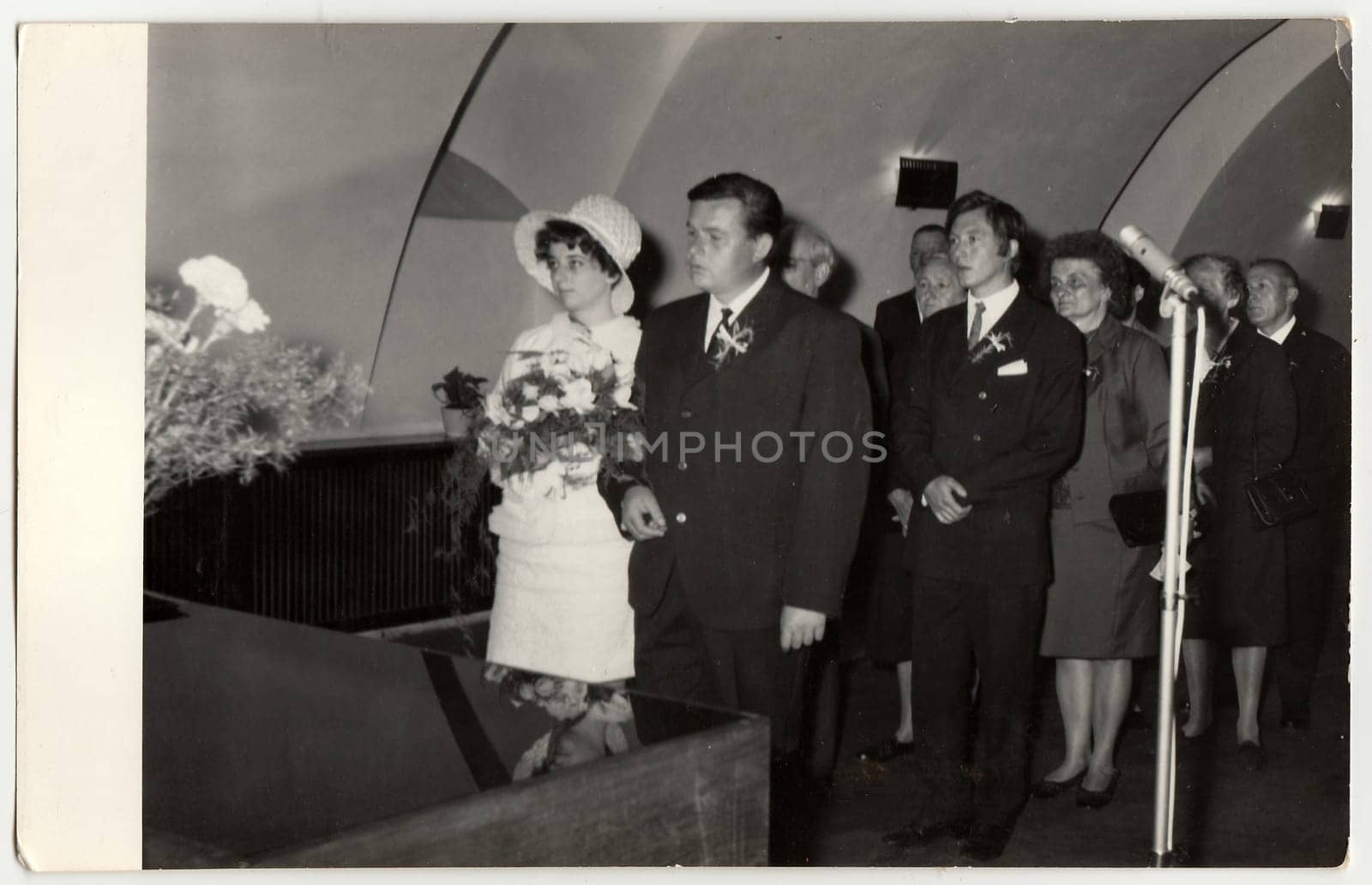 A vintage photo shows wedding ceremony, circa 1970. by roman_nerud