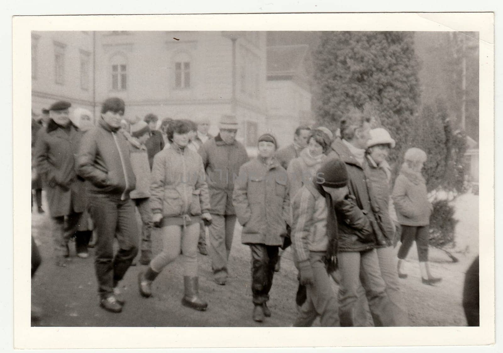 Vintage photo shows people on vacation. by roman_nerud