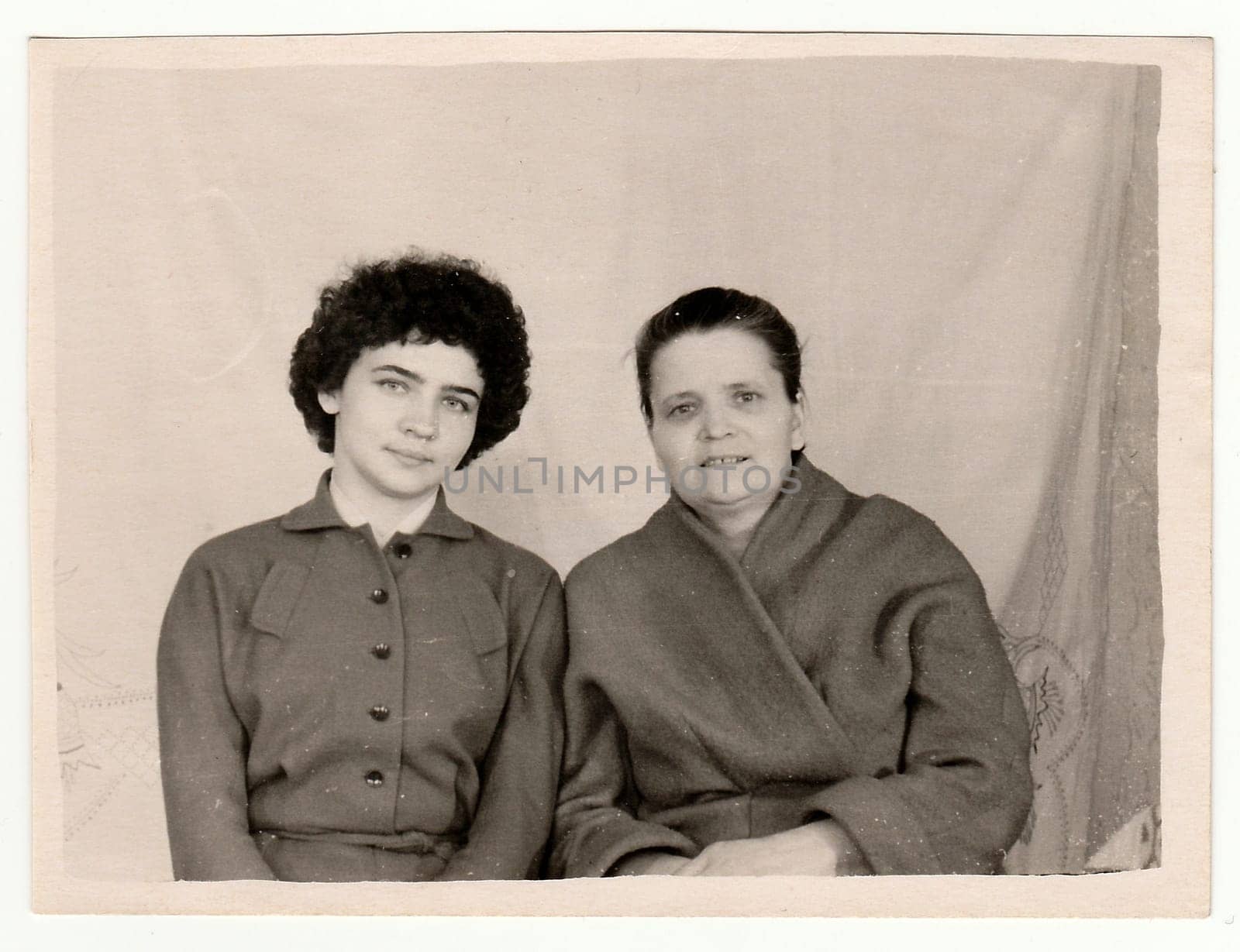 USSR - CIRCA 1970s: Vintage photo of women (mother and daughter).