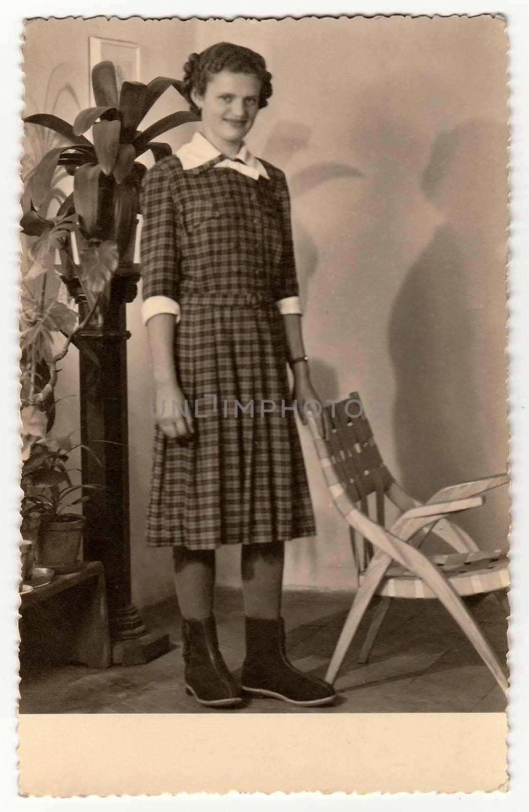 THE CZECHOSLOVAK REPUBLIC - CIRCA 1940s: Vintage photo of a young woman